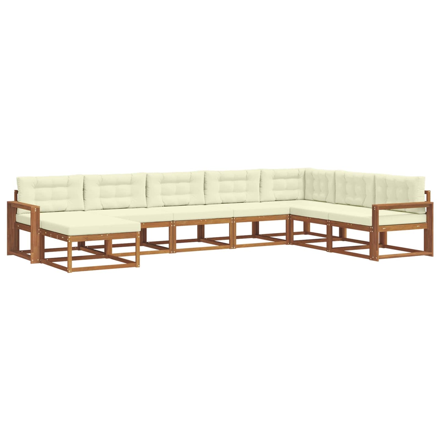 Outdoor-Sofagarnitur mit Kissen 8 pcs Natur und Creme
