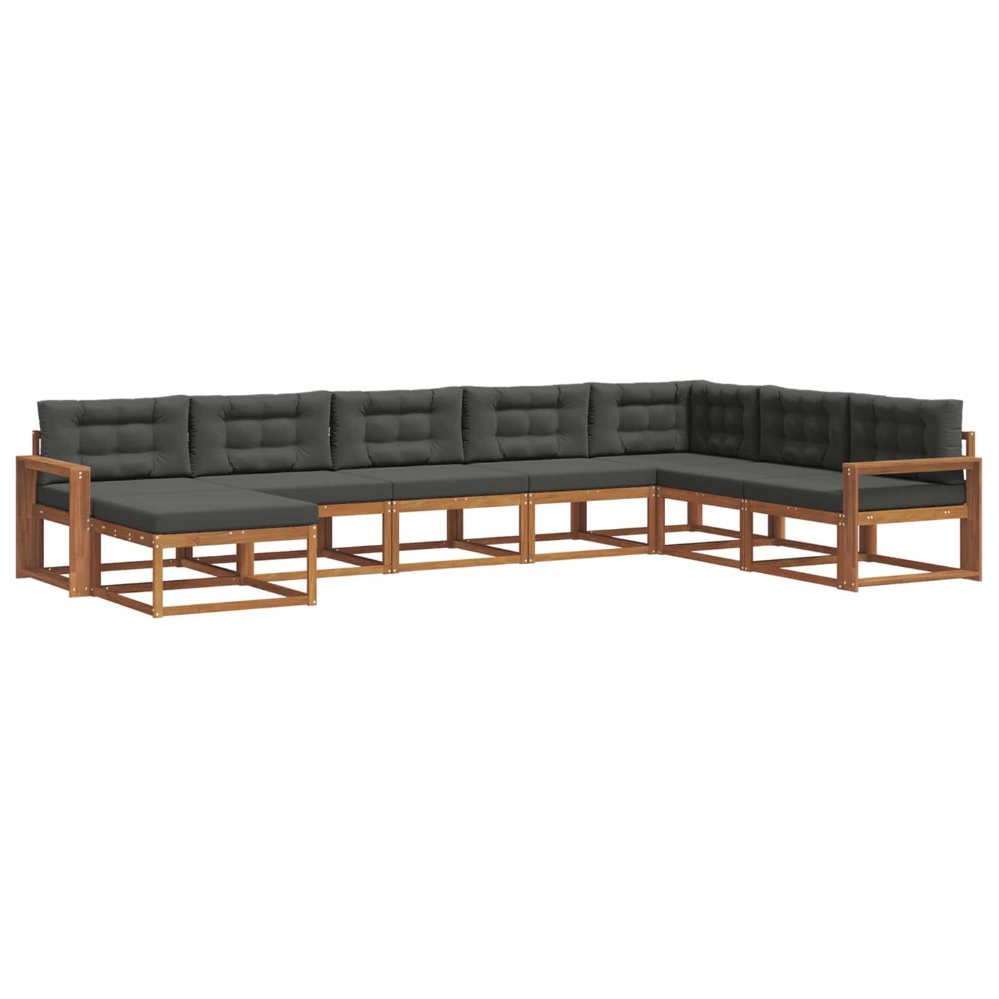Outdoor-Sofagarnitur 8 stk. Natur und Anthrazit