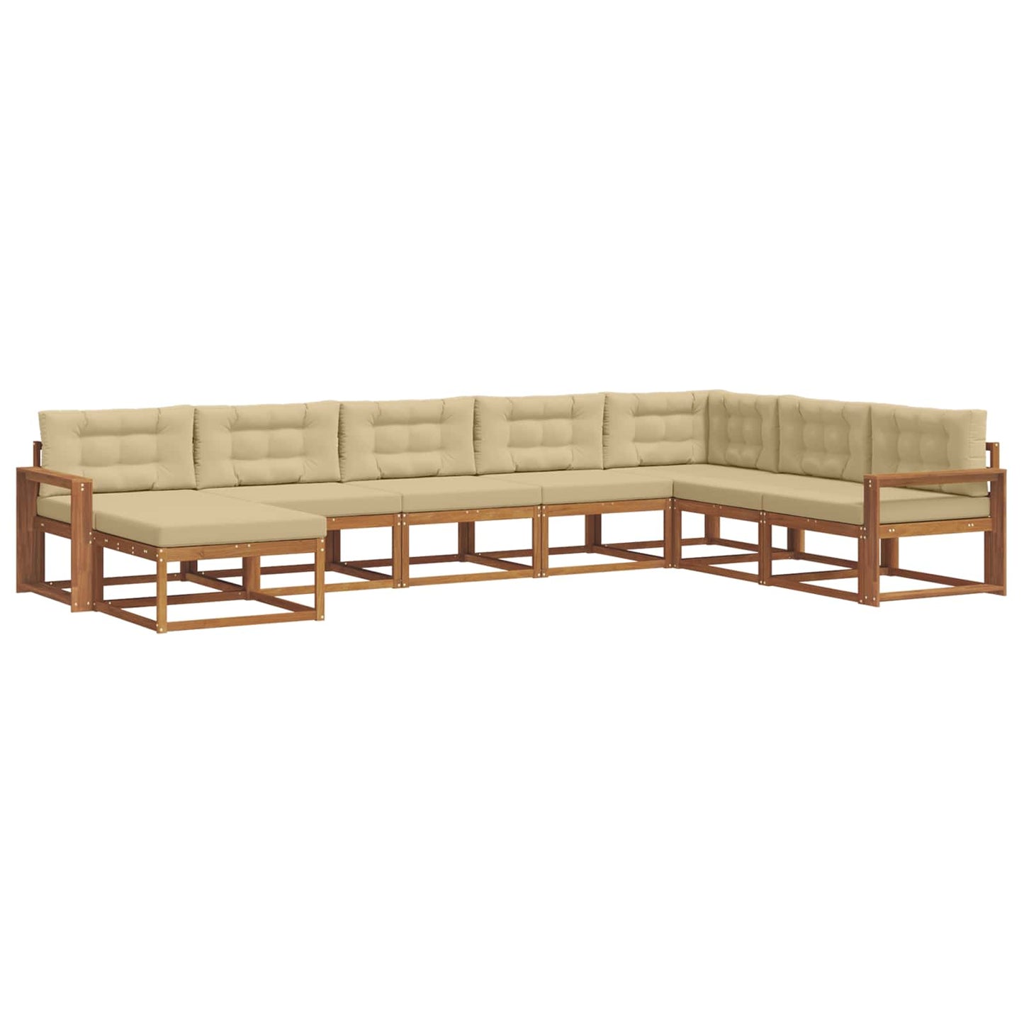 Outdoor-Sofagarnitur 8 stk. Natur und Beige