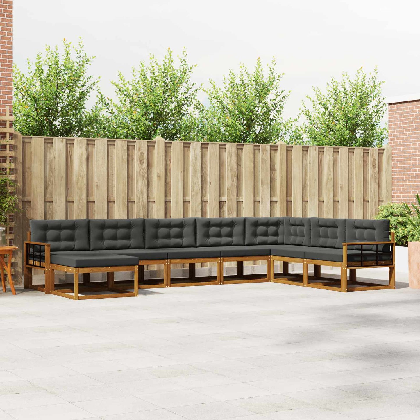 Outdoor-Sofagarnitur 8 stk. Natur und Anthrazit