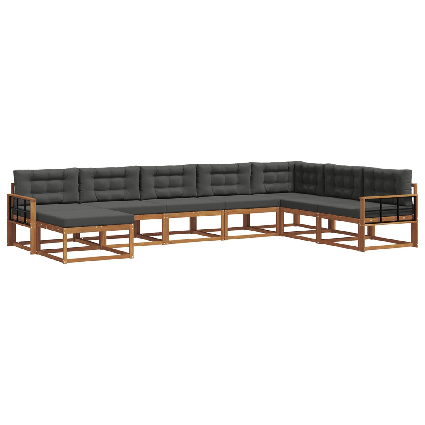 Outdoor-Sofagarnitur 8 stk. Natur und Anthrazit