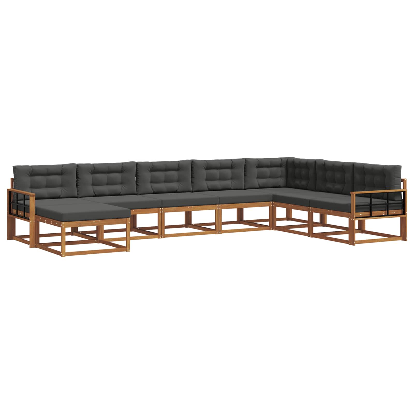Outdoor-Sofagarnitur 8 stk. Natur und Anthrazit