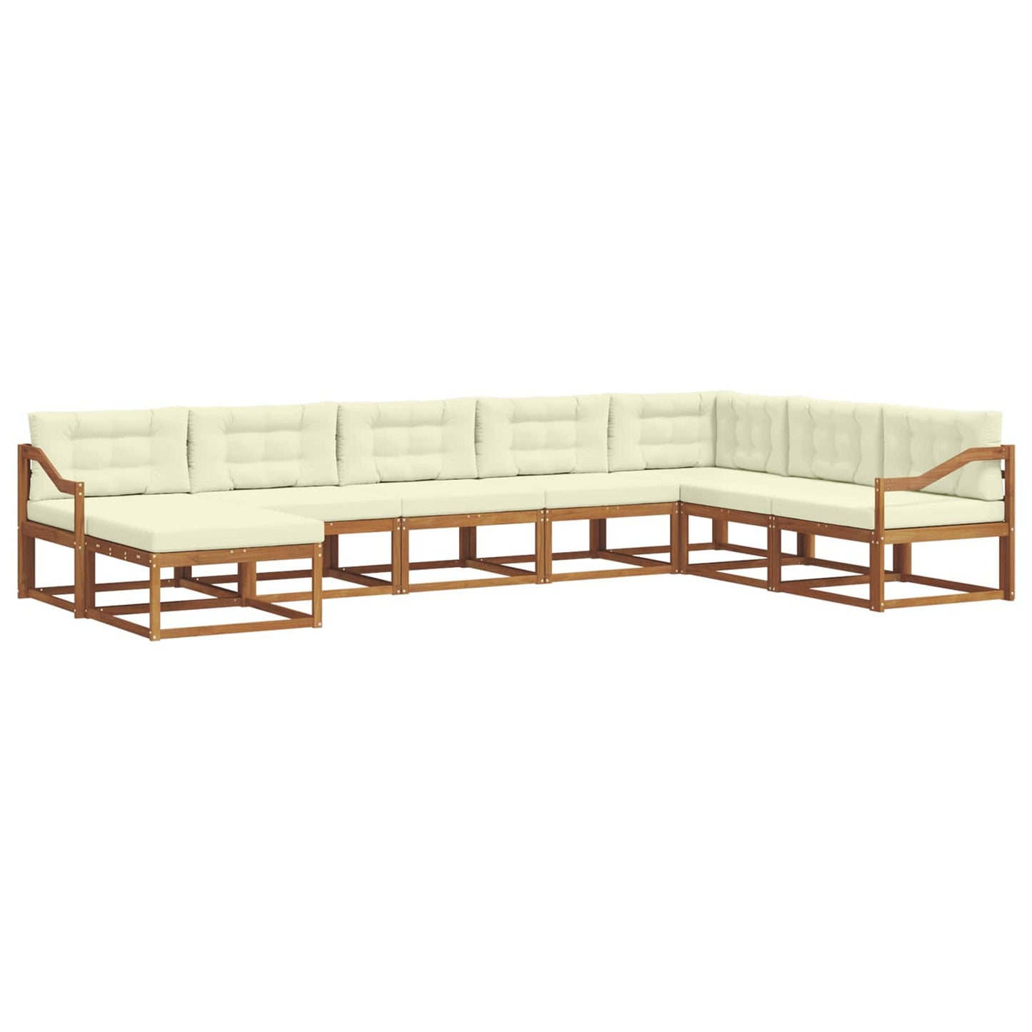 Outdoor-Sofagarnitur mit Kissen 8 pcs Natur und Creme