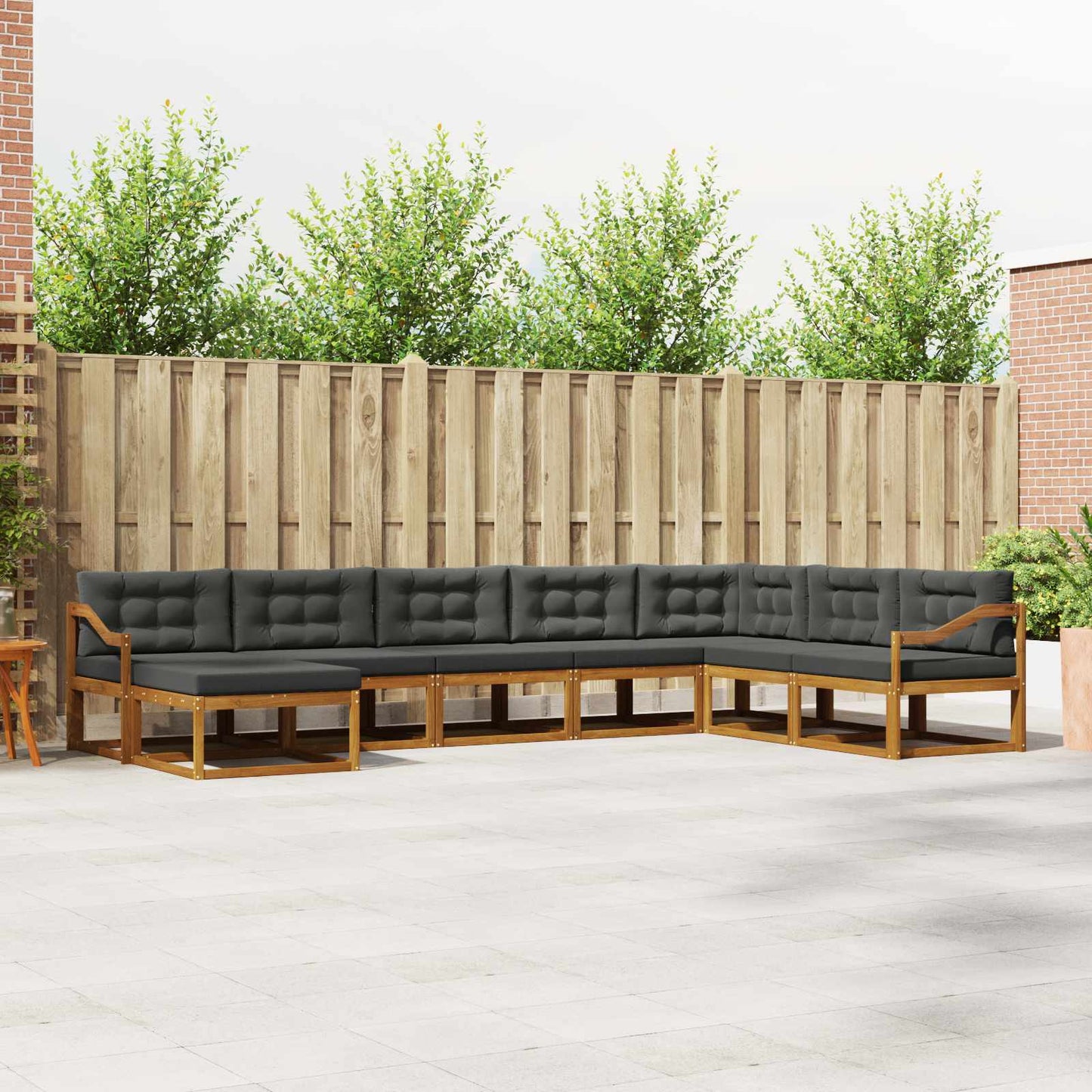 Outdoor-Sofagarnitur 8 stk. Natur und Anthrazit