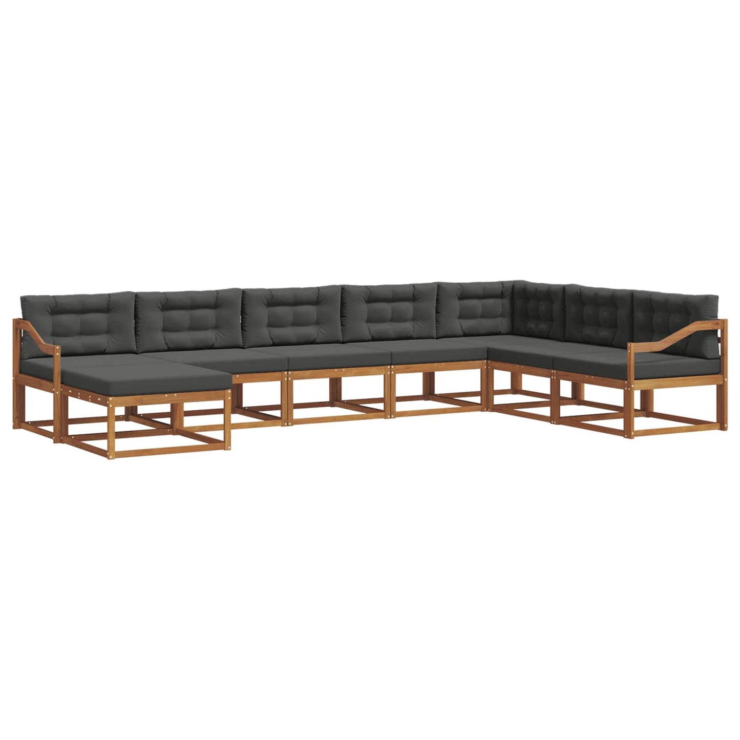 Outdoor-Sofagarnitur 8 stk. Natur und Anthrazit
