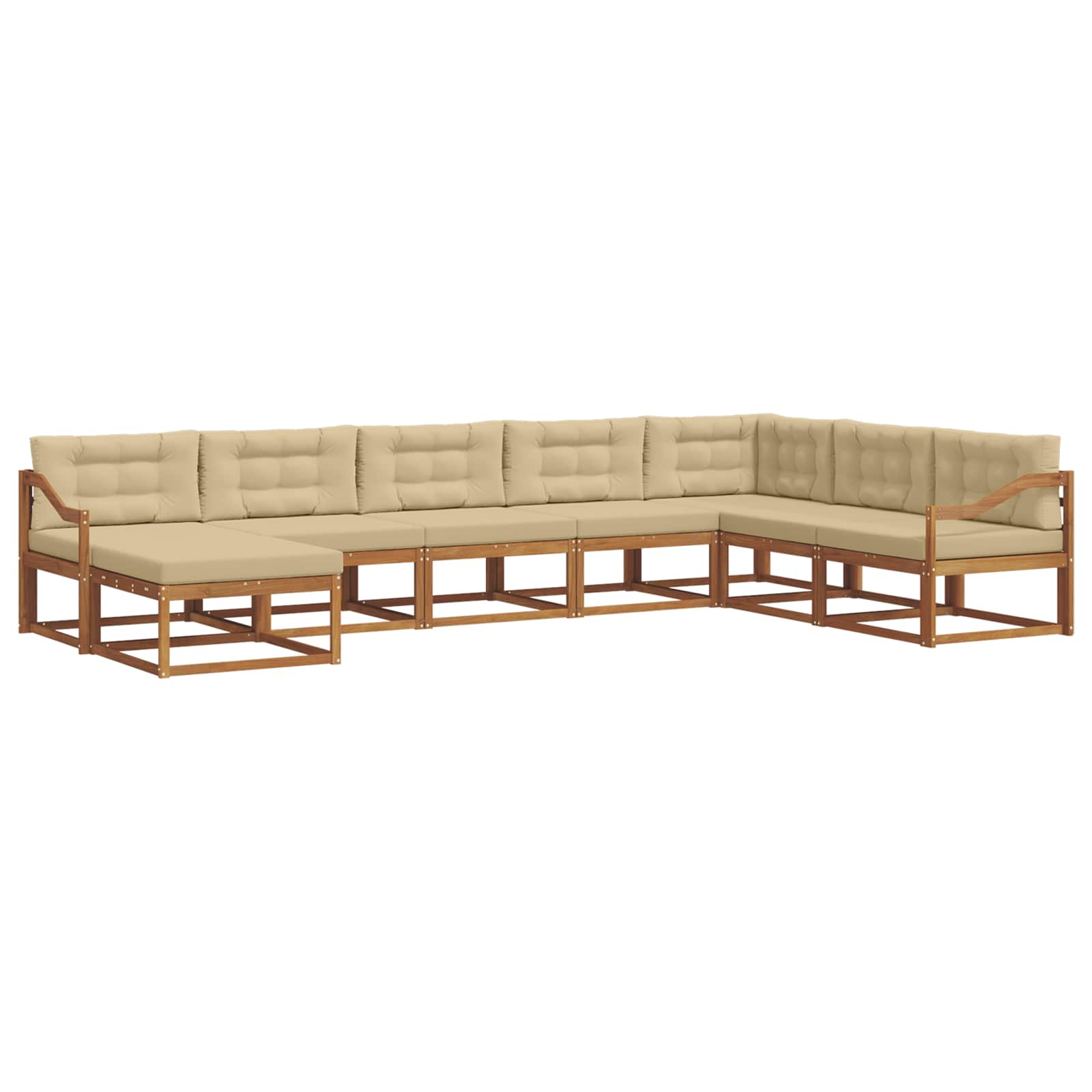 Outdoor-Sofagarnitur 8 stk. Natur und Beige