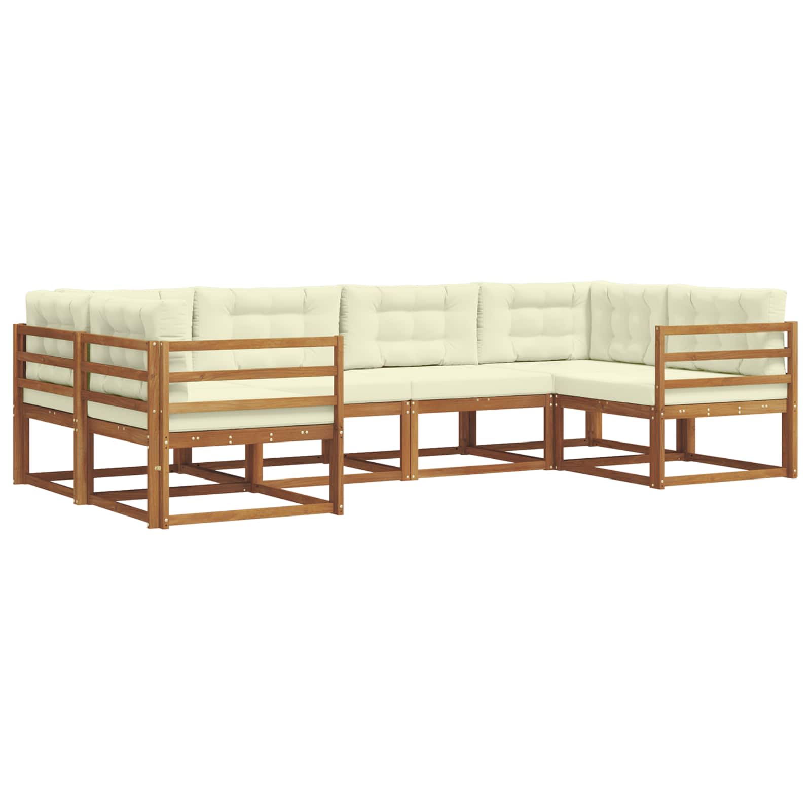 Outdoor-Sofagarnitur 6 stk. Natur und Creme