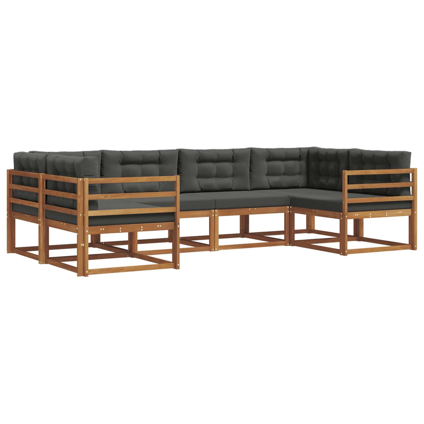 Outdoor-Sofagarnitur 6 stk. Natur und Anthrazit