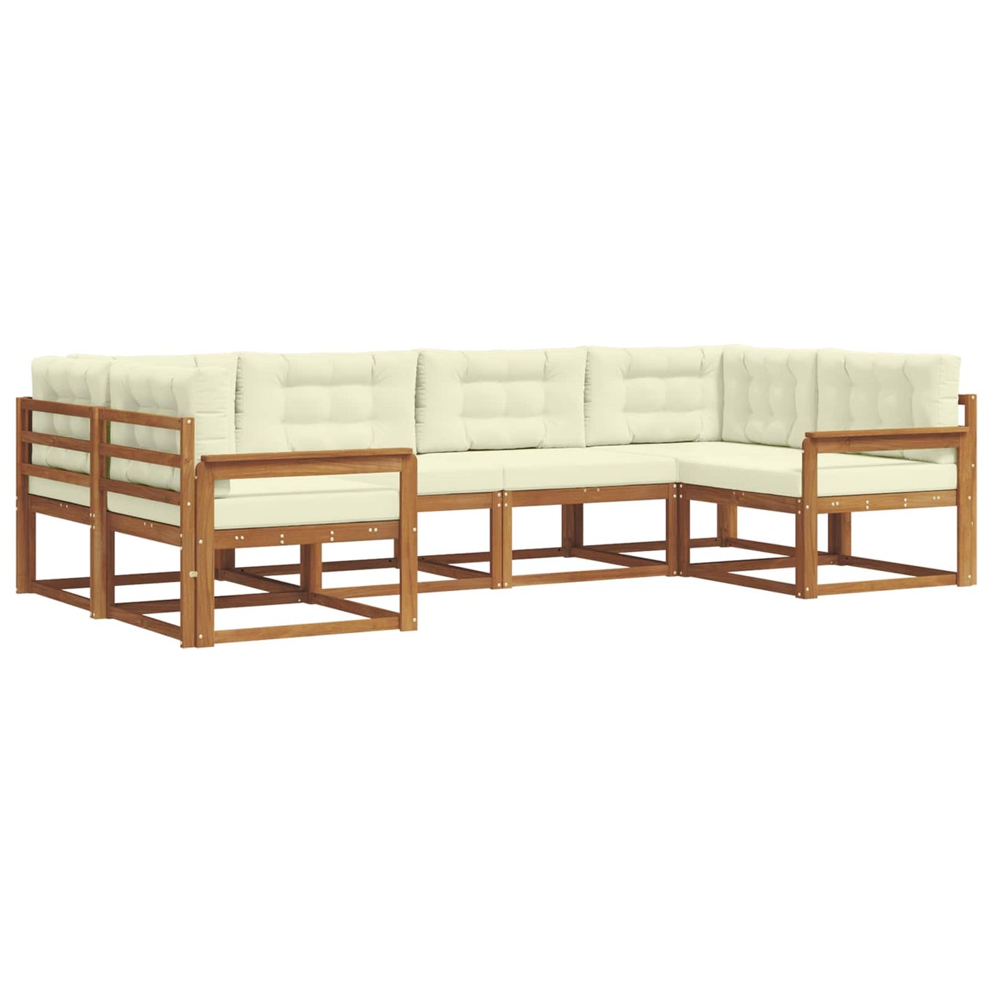 Outdoor-Sofagarnitur 6 stk. Natur und Creme