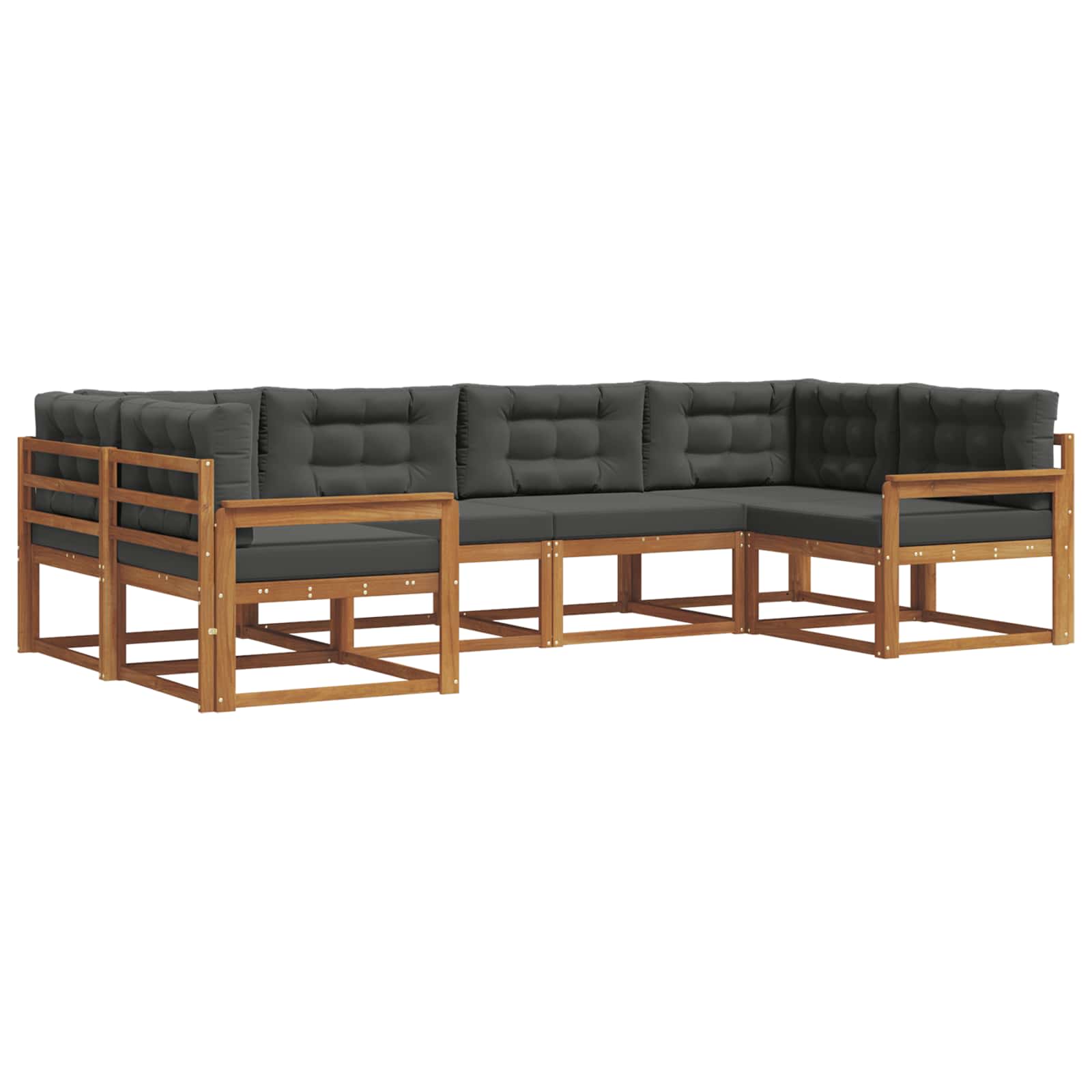 Outdoor-Sofagarnitur 6 stk. Natur und Anthrazit