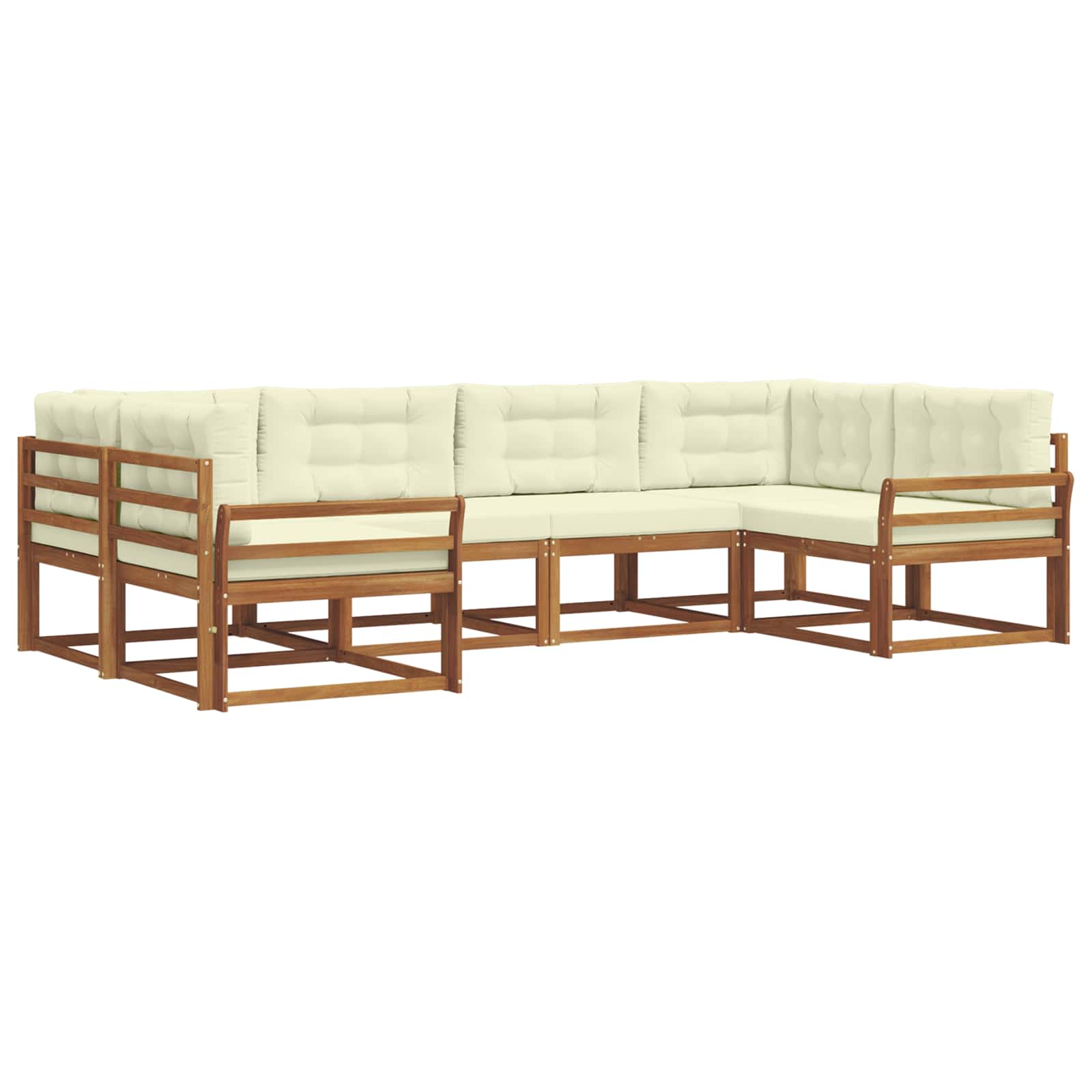 Outdoor-Sofagarnitur 6 stk. Natur und Creme