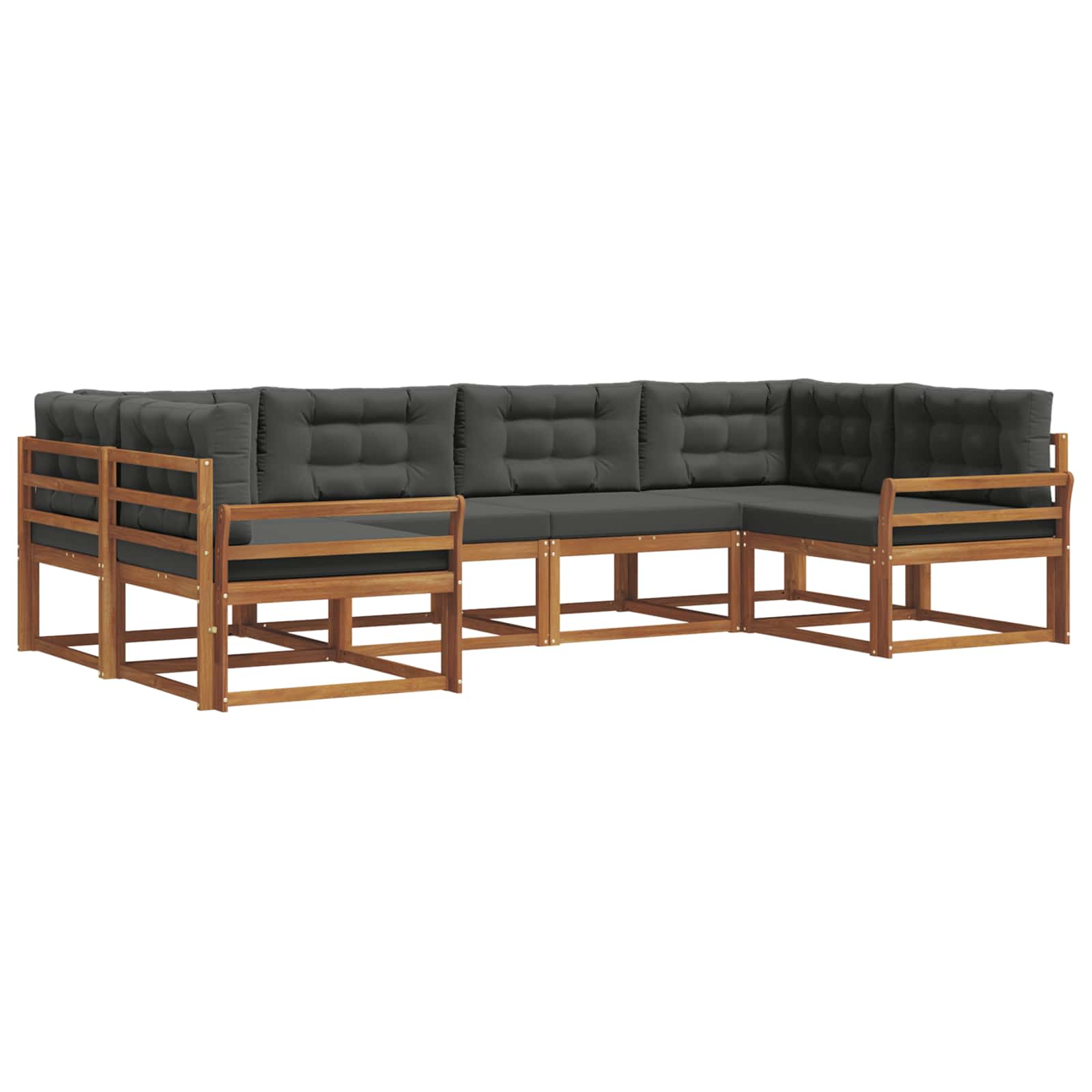 Outdoor-Sofagarnitur 6 stk. Natur und Anthrazit