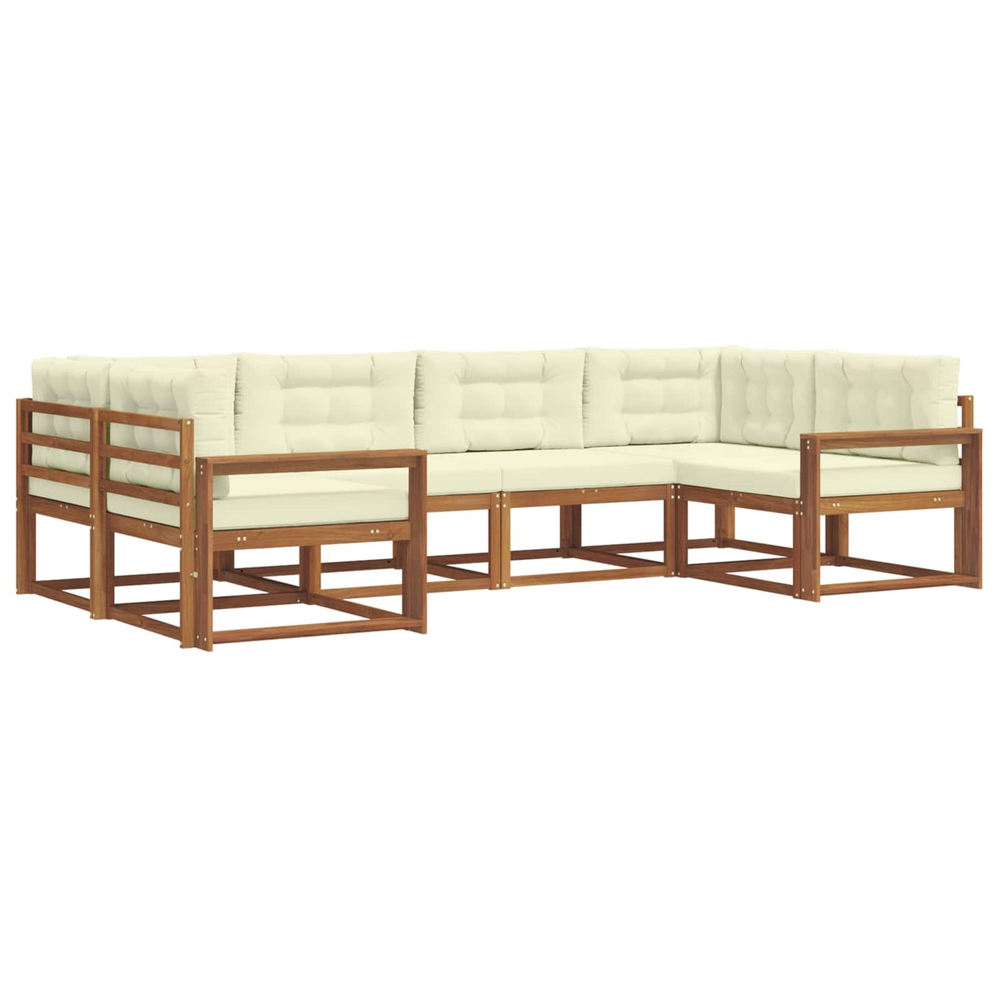Outdoor-Sofagarnitur 6 stk. Natur und Creme