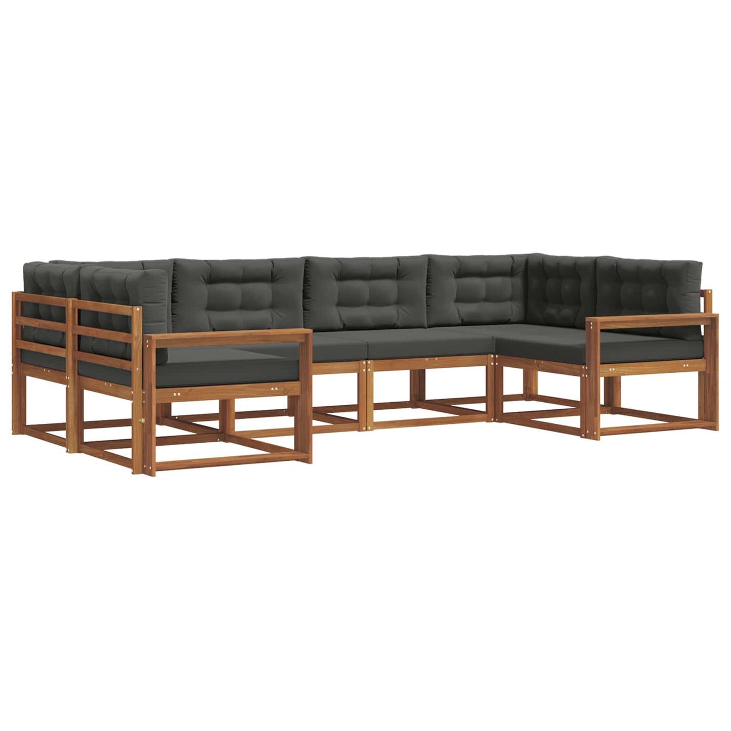 Outdoor-Sofagarnitur 6 stk. Natur und Anthrazit
