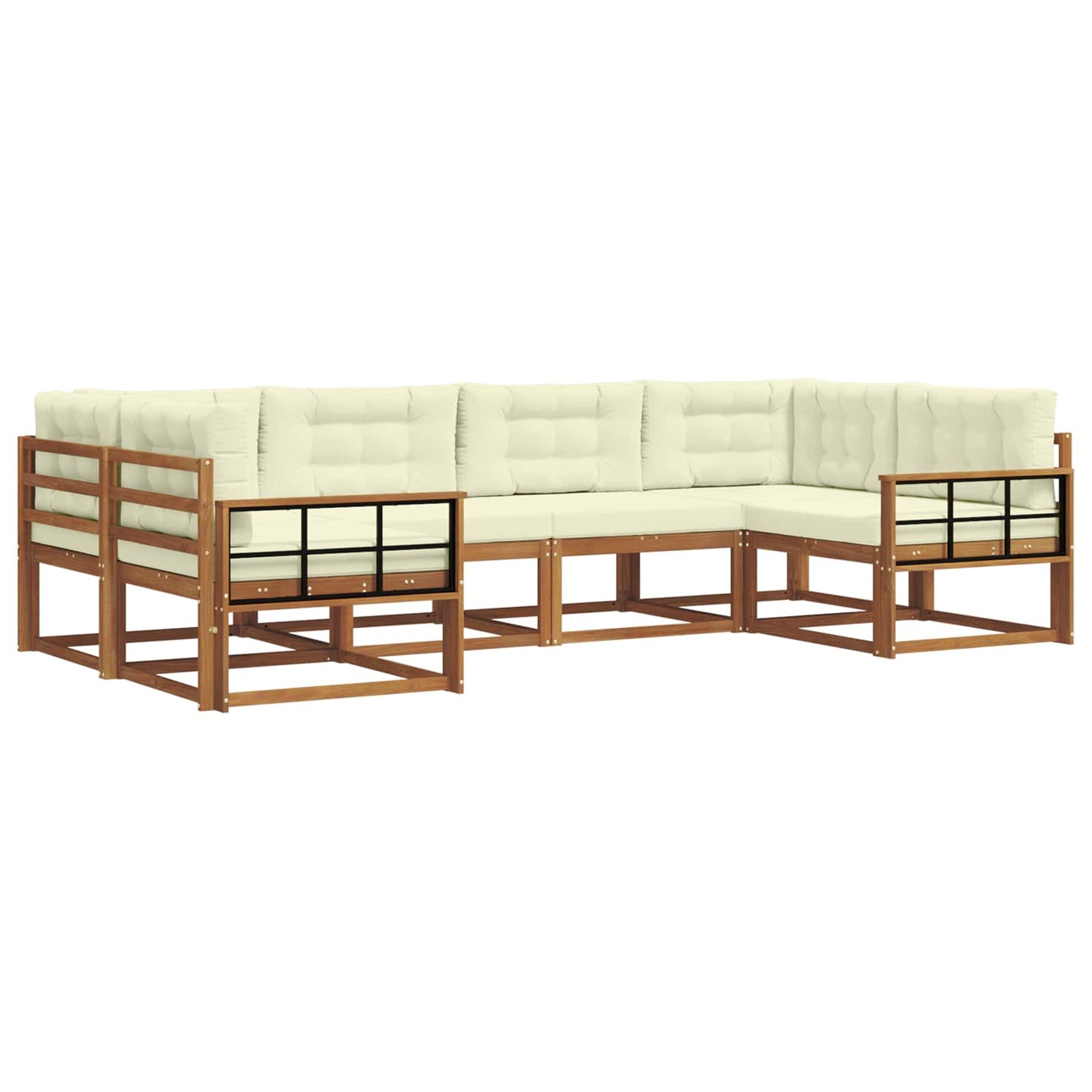 Outdoor-Sofagarnitur 6 stk. Natur und Creme