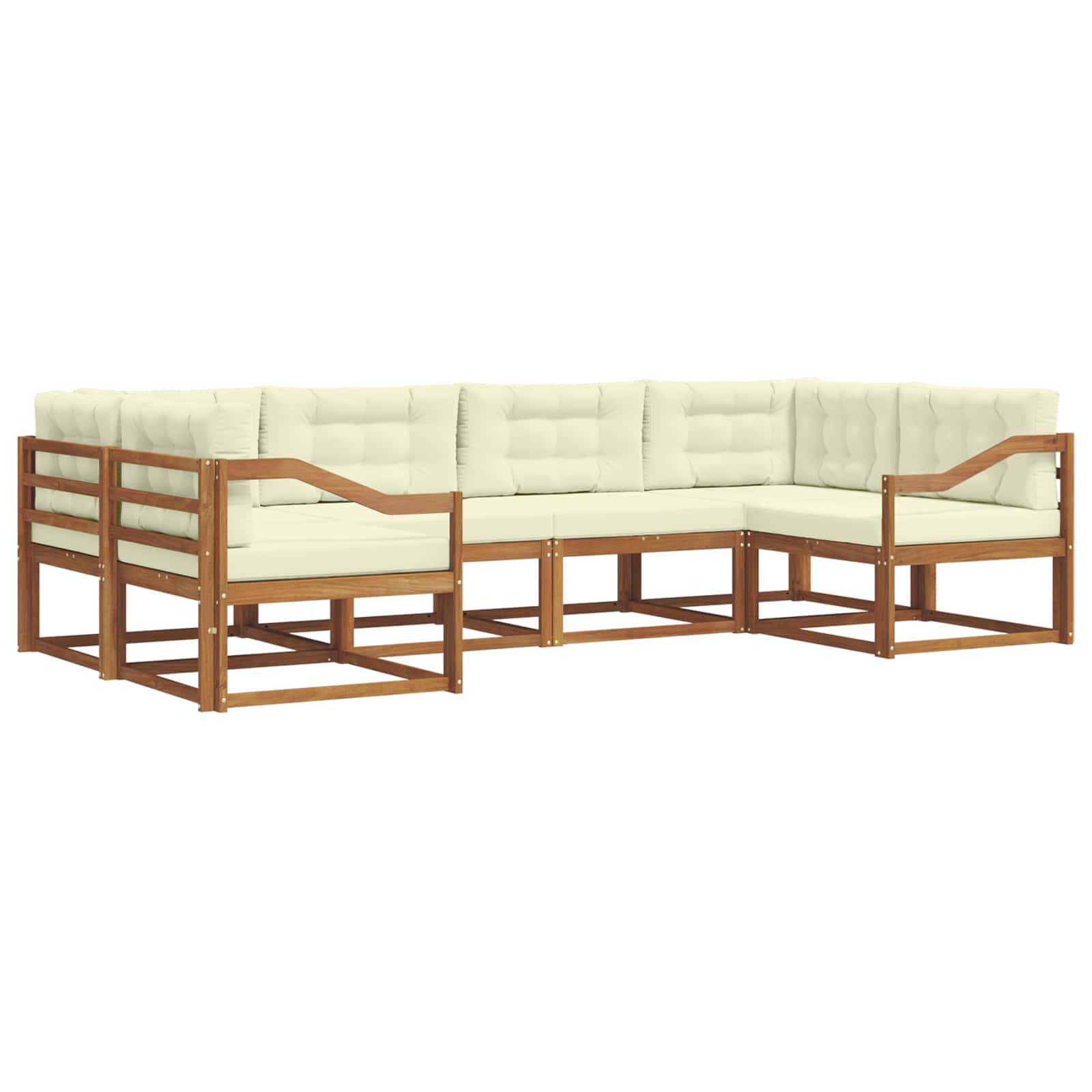 Outdoor-Sofagarnitur 6 stk. Natur und Creme