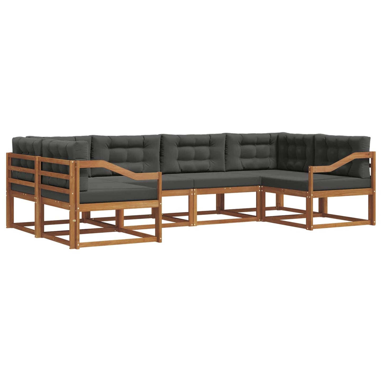 Outdoor-Sofagarnitur 6 stk. Natur und Anthrazit