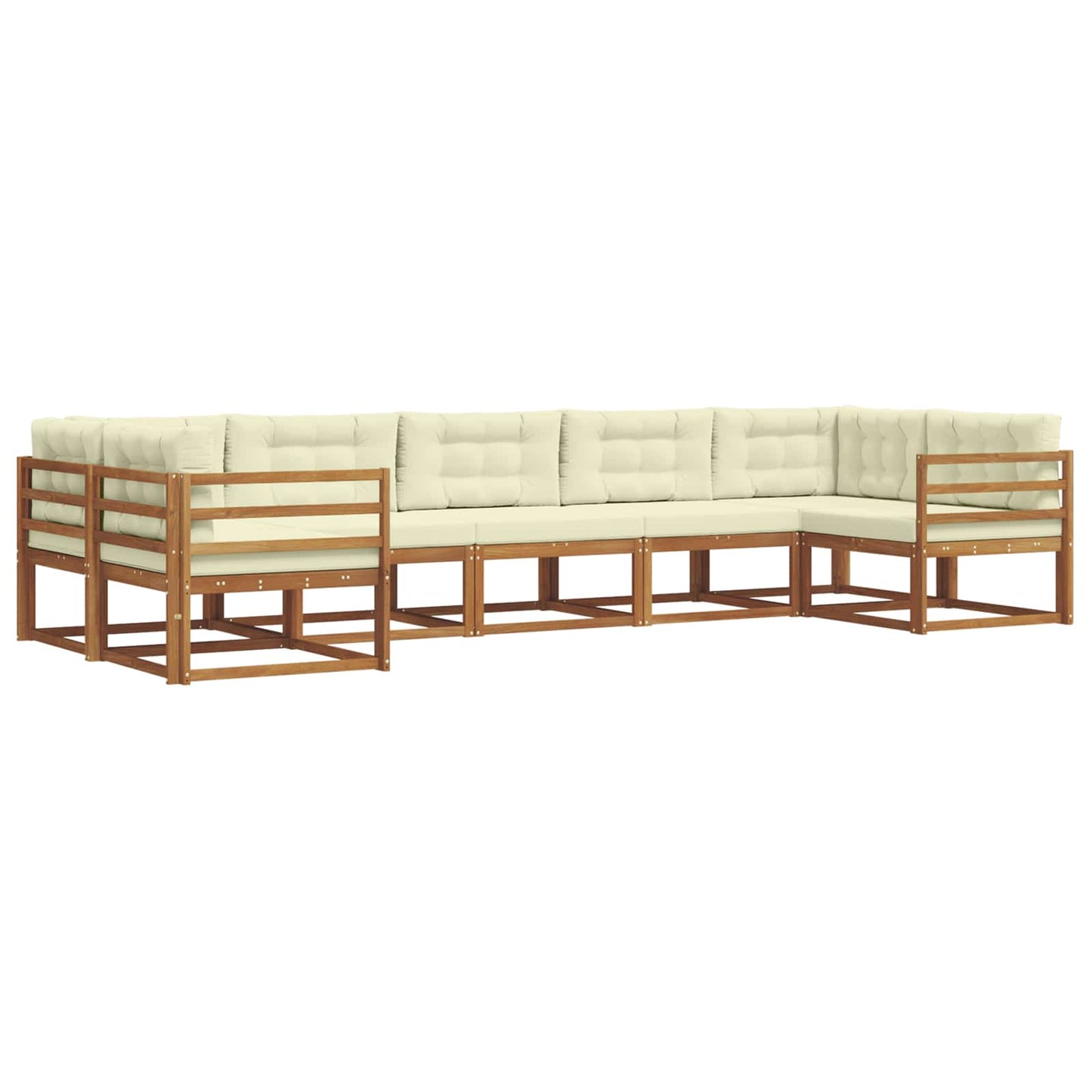 Outdoor-Sofagarnitur mit Kissen 7 pcs Natur und Creme