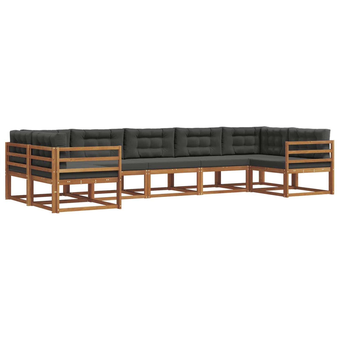Outdoor-Sofagarnitur 7 stk. Natur und Anthrazit