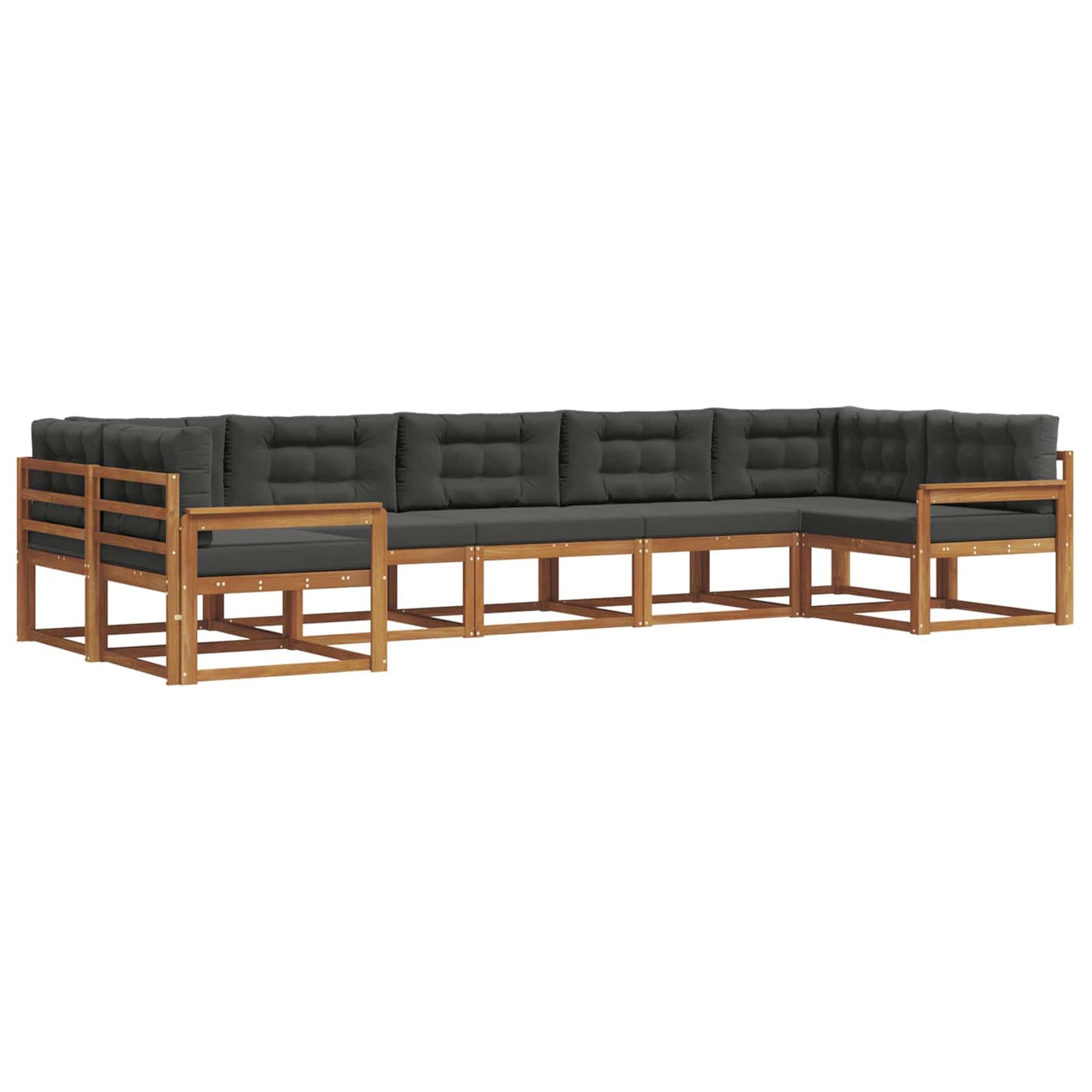 Outdoor-Sofagarnitur 7 stk. Natur und Anthrazit