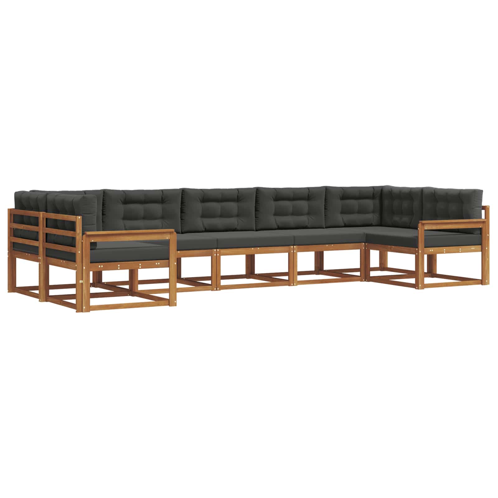 Outdoor-Sofagarnitur 7 stk. Natur und Anthrazit