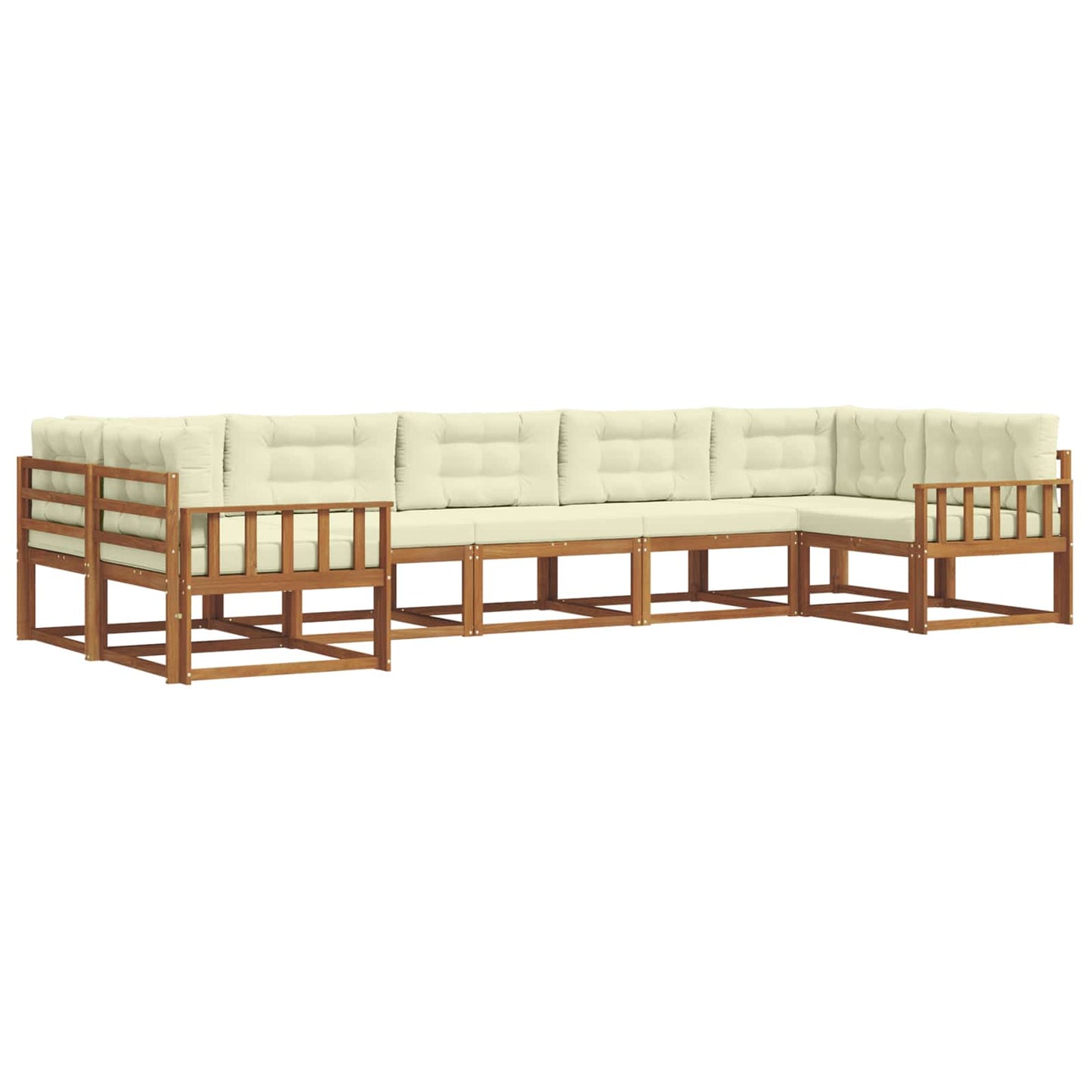 Outdoor-Sofagarnitur mit Kissen 7 pcs Natur und Creme