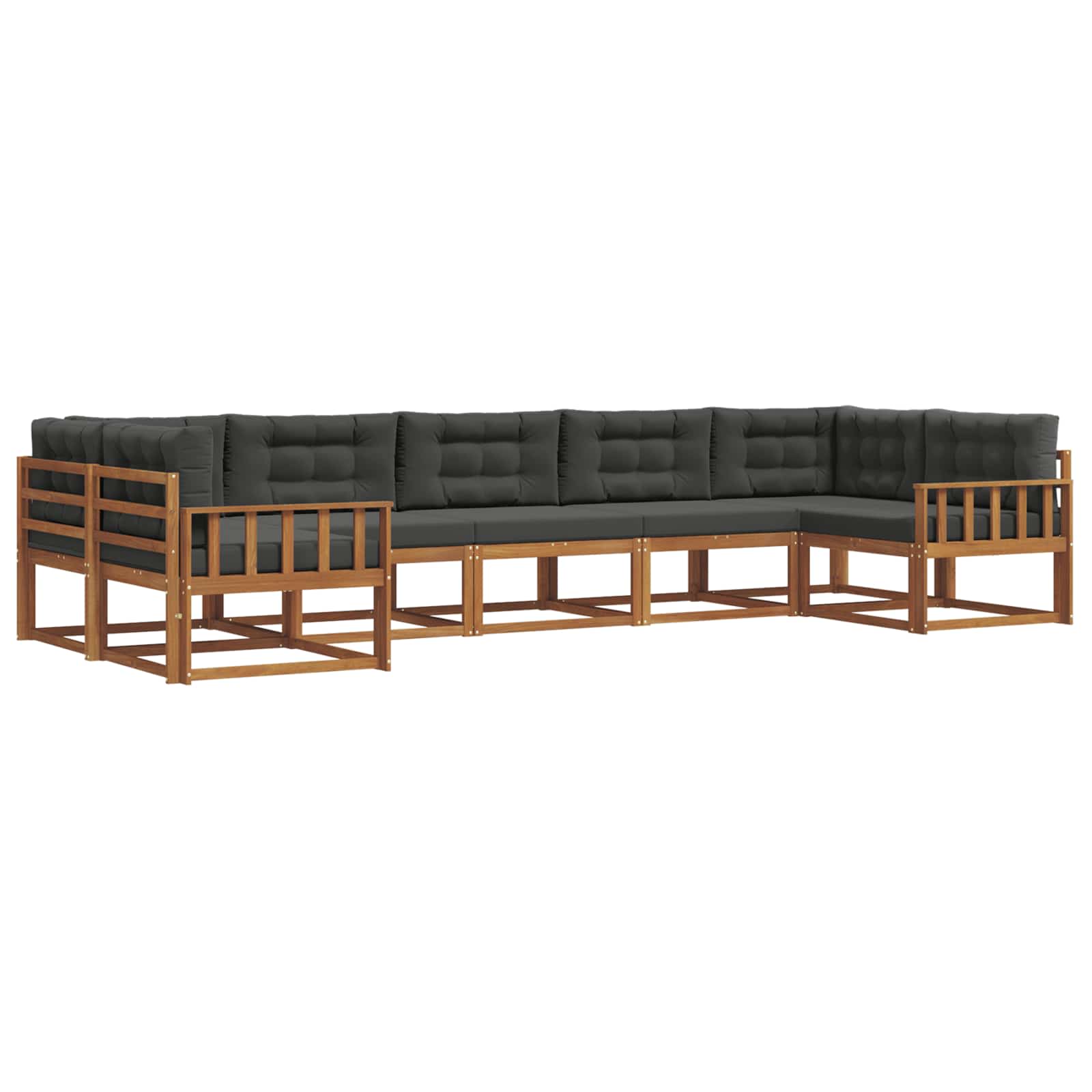 Outdoor-Sofagarnitur 7 stk. Natur und Anthrazit
