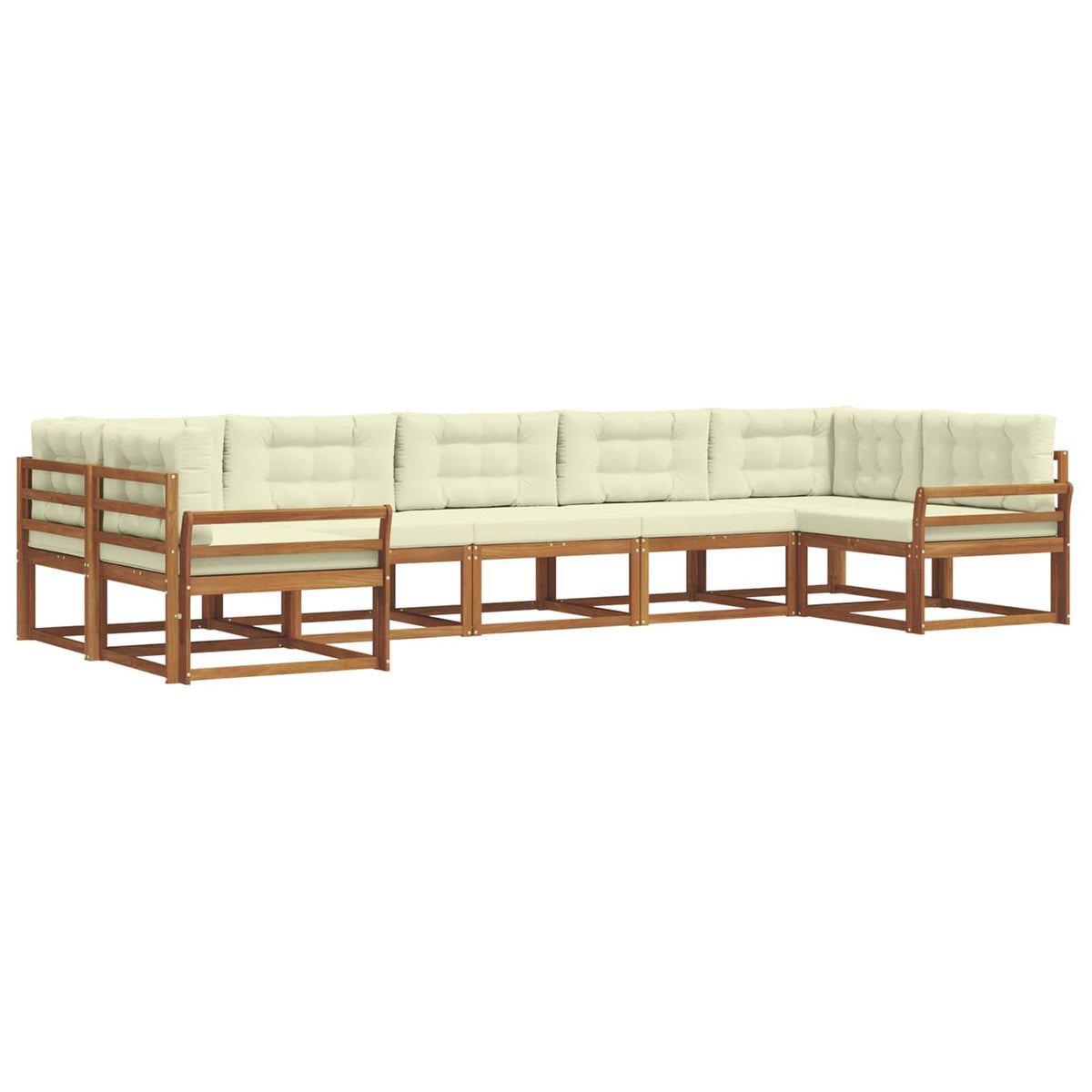 Outdoor-Sofagarnitur 7 stk. Natur und Creme