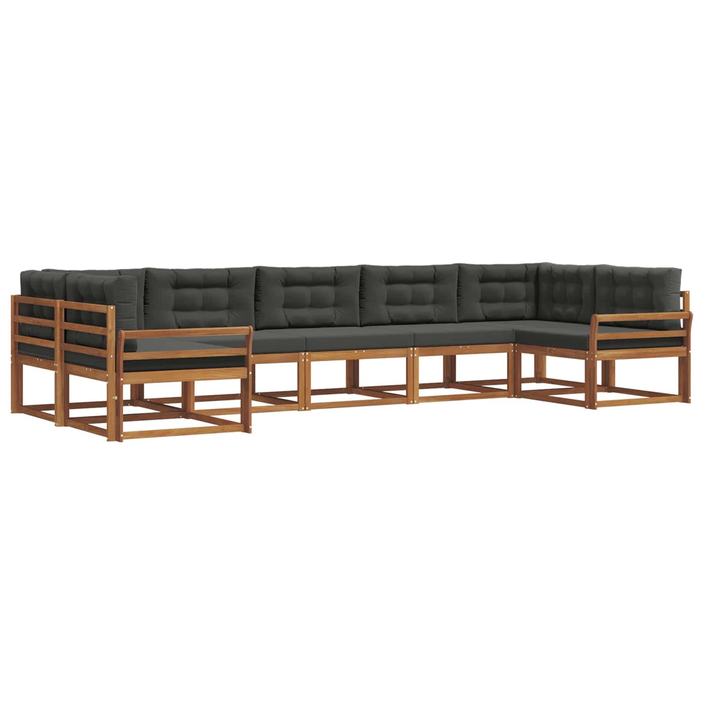 Outdoor-Sofagarnitur 7 stk. Natur und Anthrazit