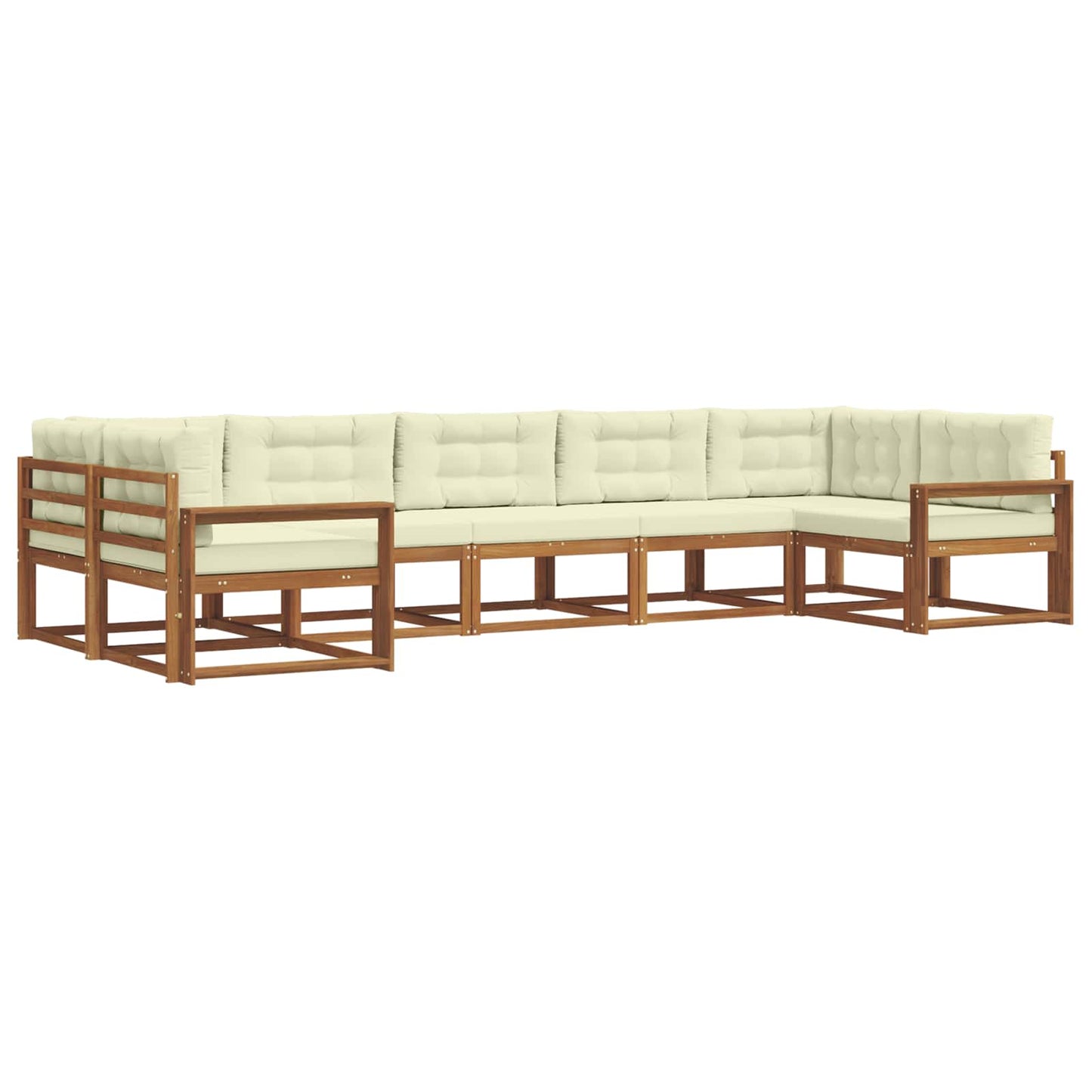 Outdoor-Sofagarnitur mit Kissen 7 pcs Natur und Creme