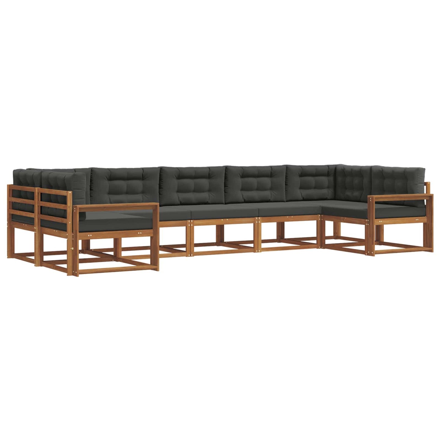 Outdoor-Sofagarnitur 7 stk. Natur und Anthrazit