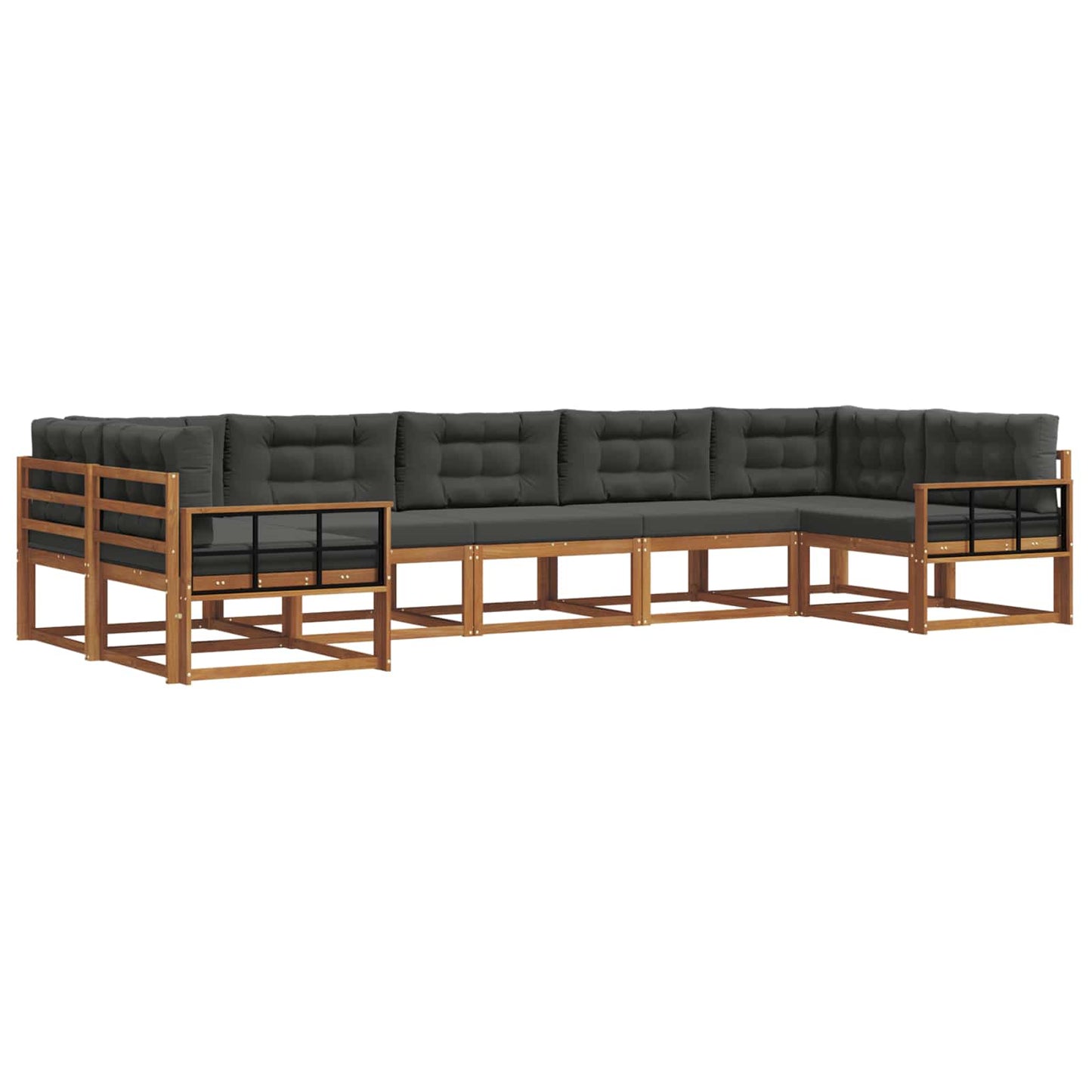 Outdoor-Sofagarnitur 7 stk. Natur und Anthrazit