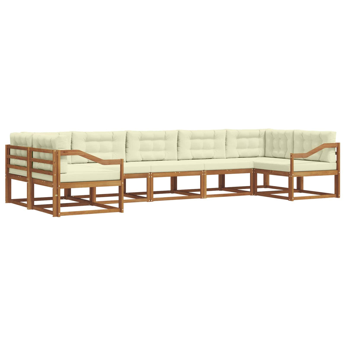 Outdoor-Sofagarnitur 7 stk. Natur und Creme