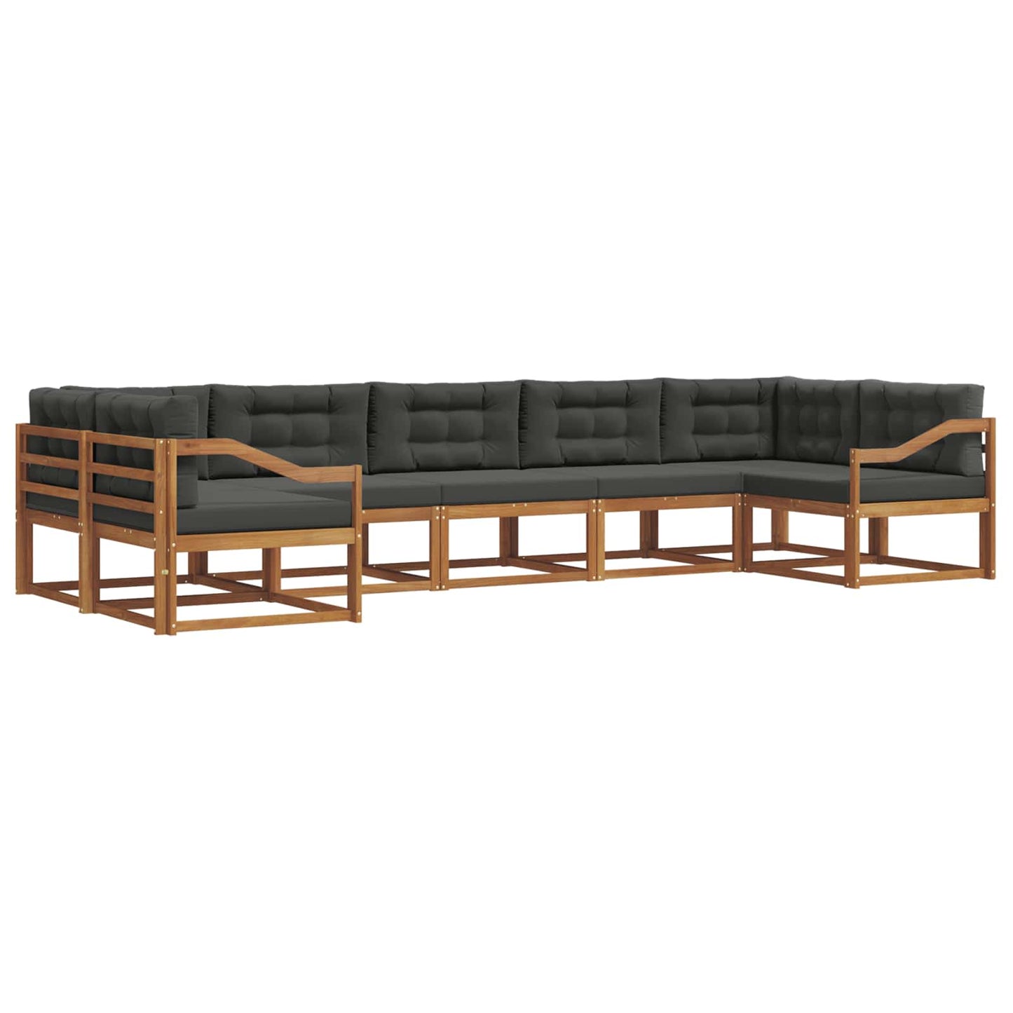 Outdoor-Sofagarnitur 7 stk. Natur und Anthrazit