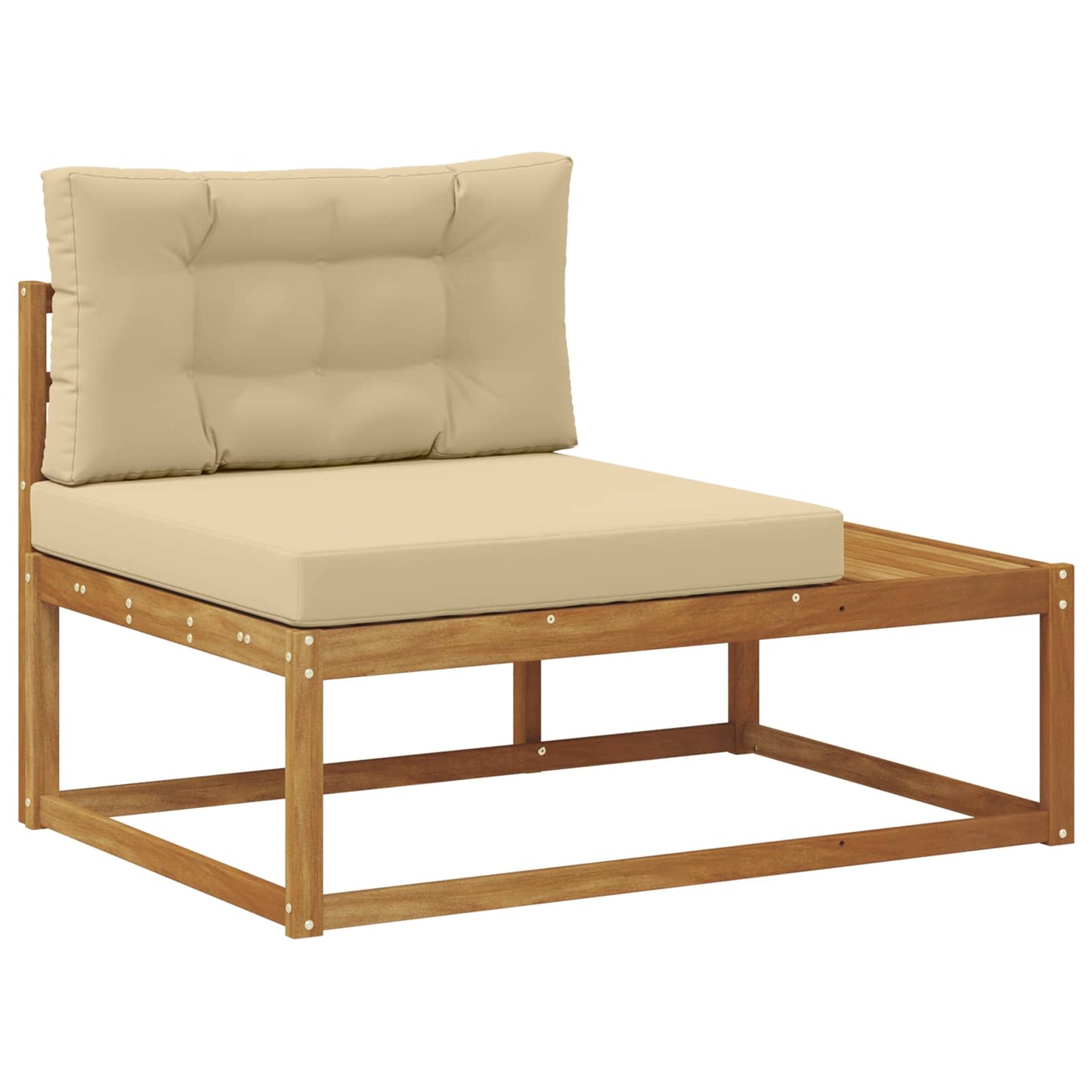 Outdoor-Sofagarnitur mit Kissen Natur und Beige