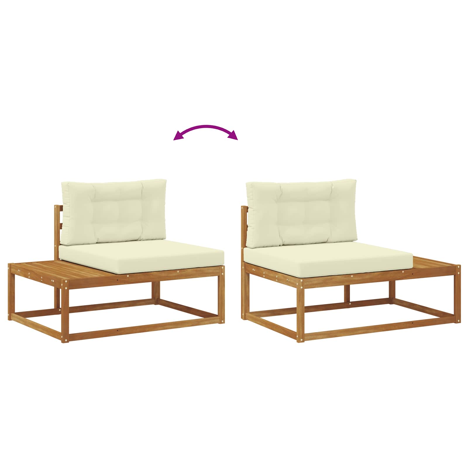 Outdoor-Sofagarnitur Natur und Creme