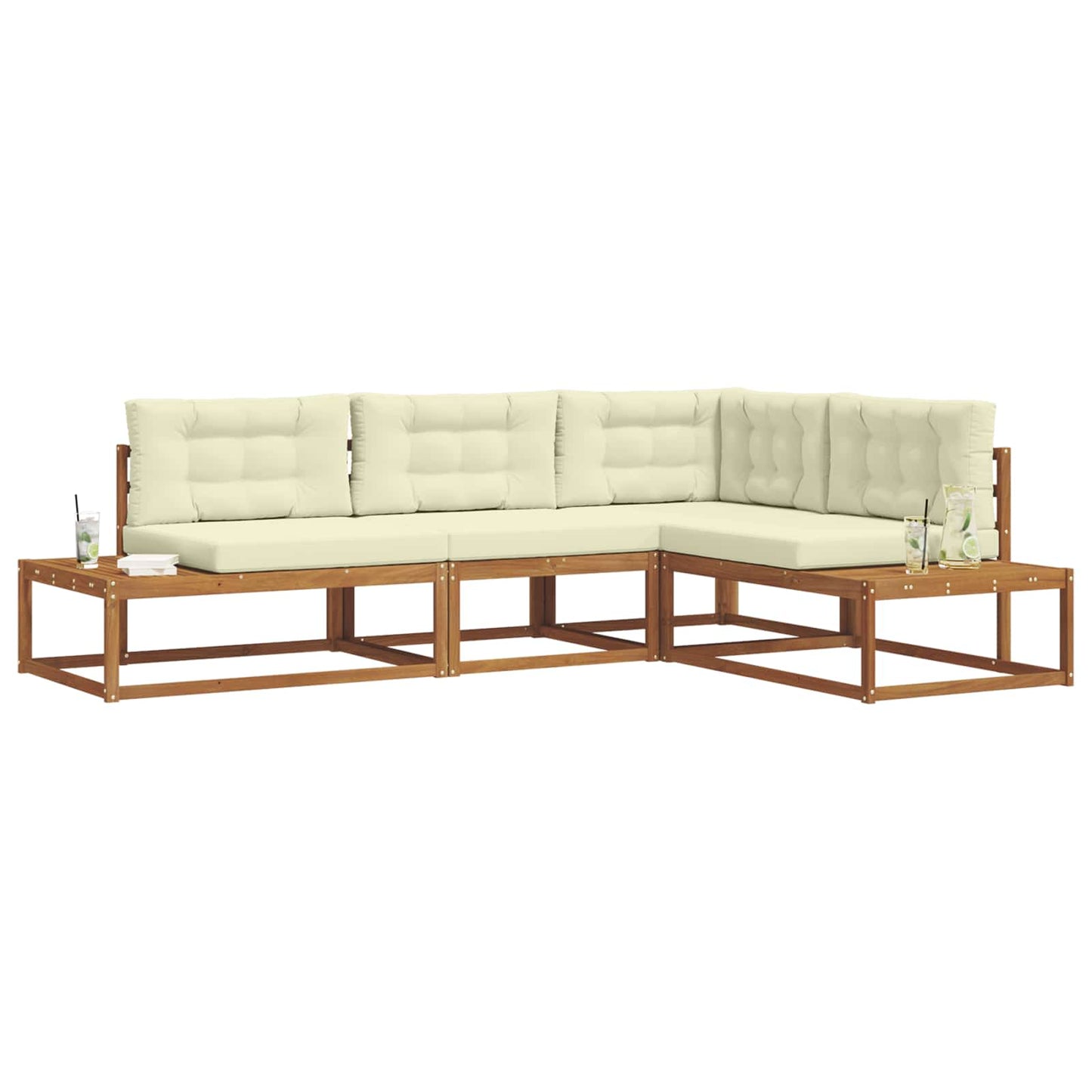 Outdoor-Sofagarnitur Natur und Creme