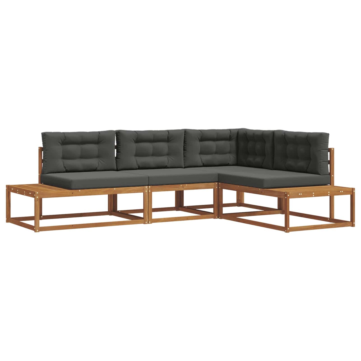 Outdoor-Sofagarnitur Natur und Anthrazit