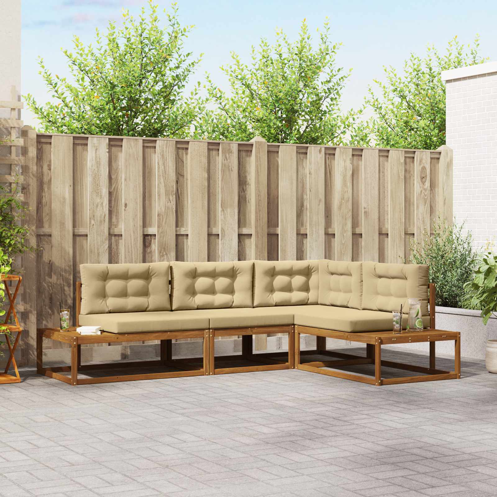 Outdoor-Sofagarnitur Natur und Beige