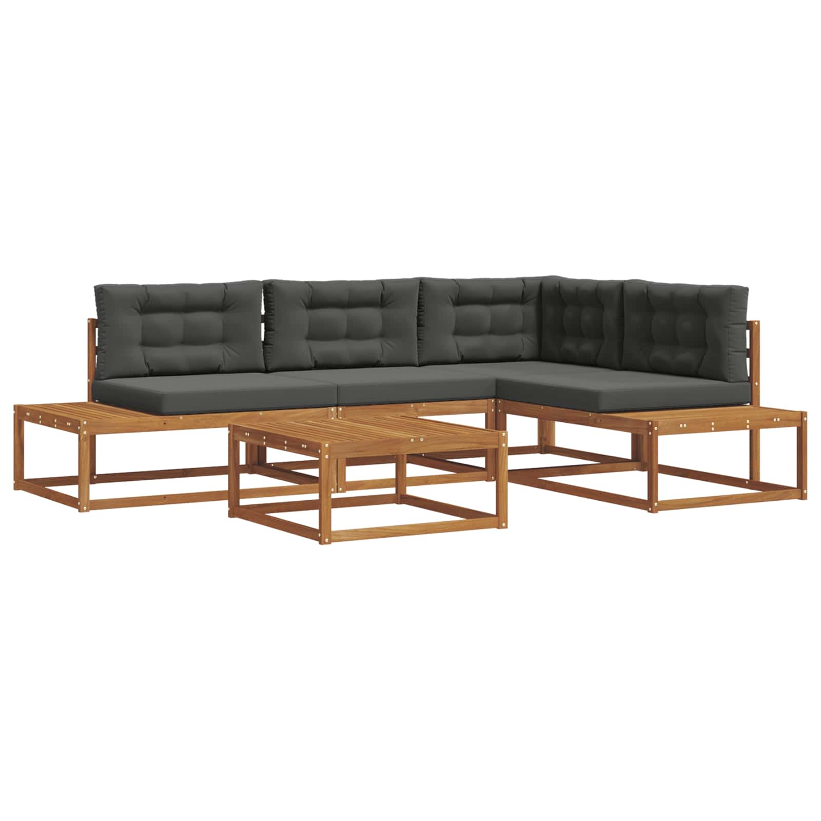 Outdoor-Sofagarnitur Natur und Anthrazit