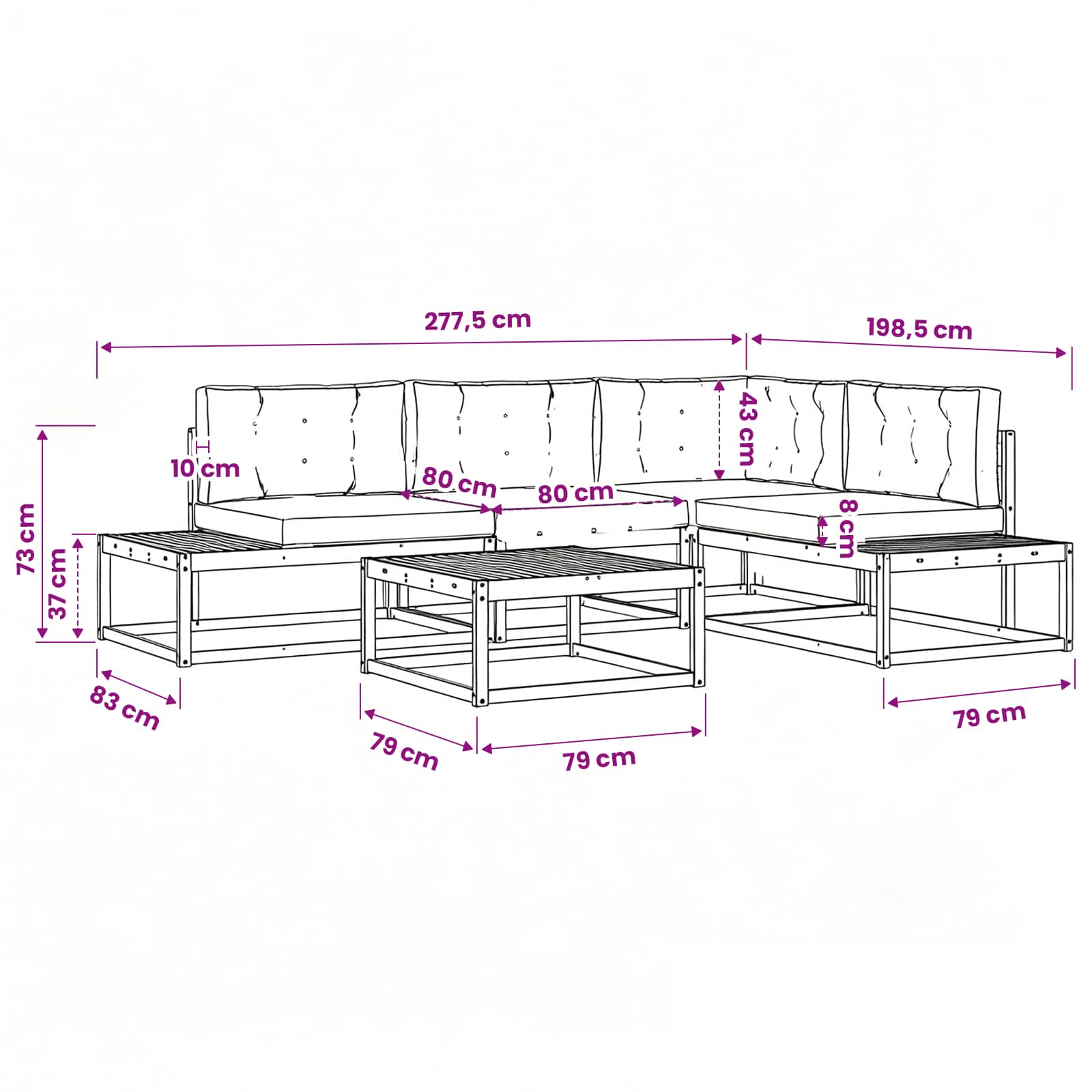 Outdoor-Sofagarnitur Natur und Beige