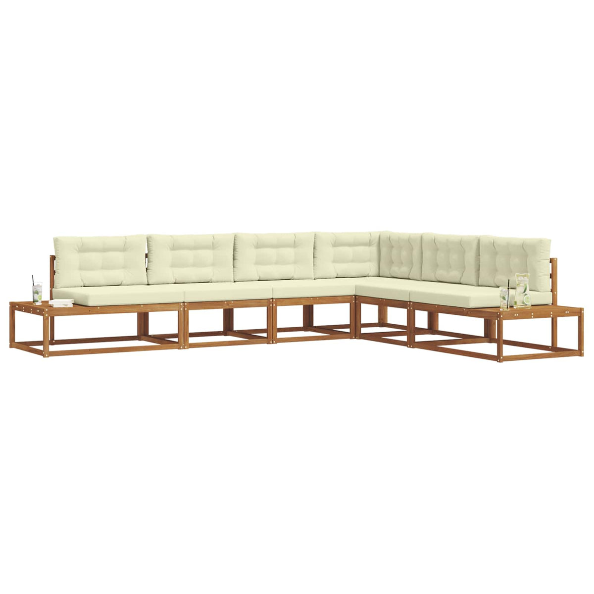 Outdoor-Sofagarnitur 6 Stk. Natur und Creme