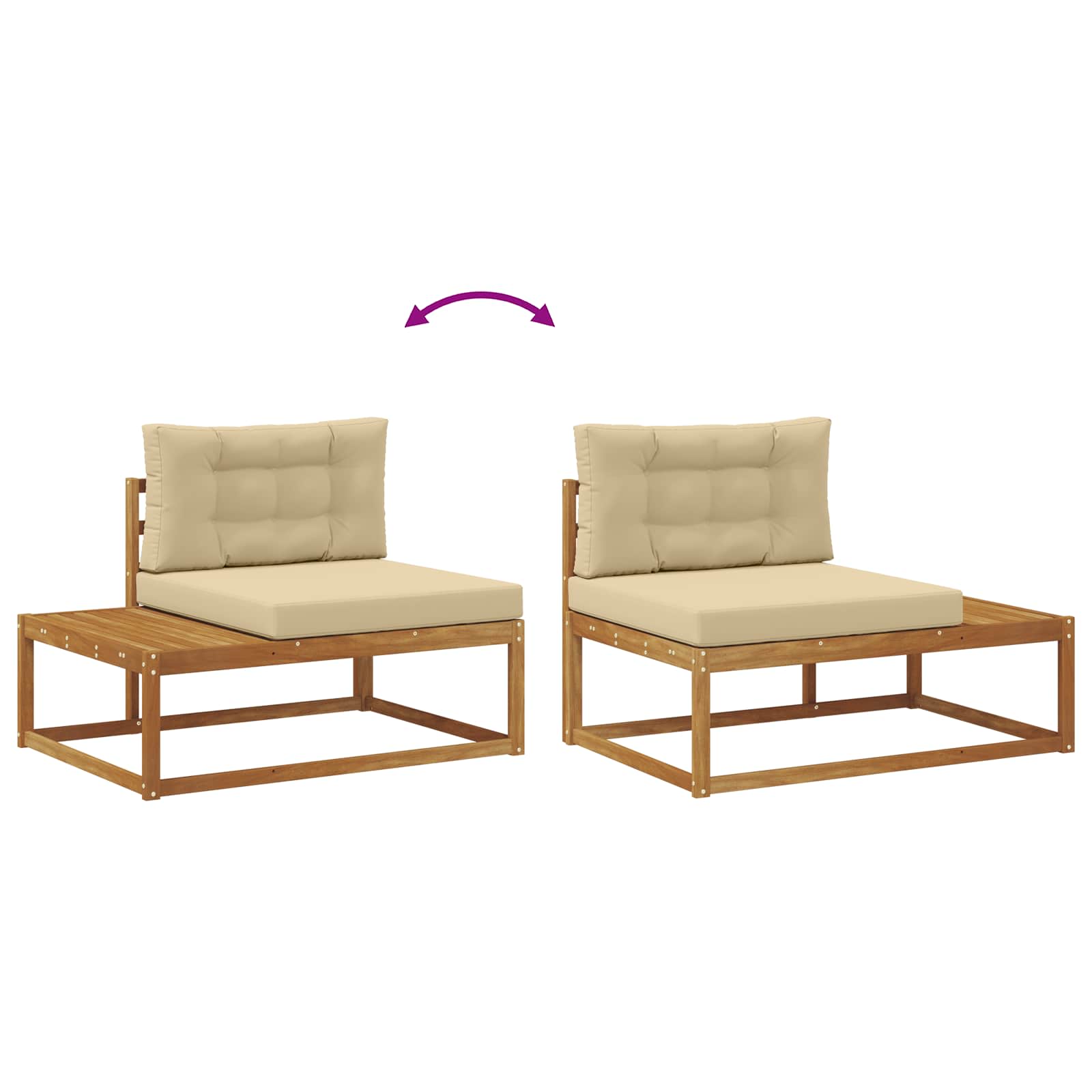Outdoor-Sofagarnitur 6 Stk. Natur und Beige