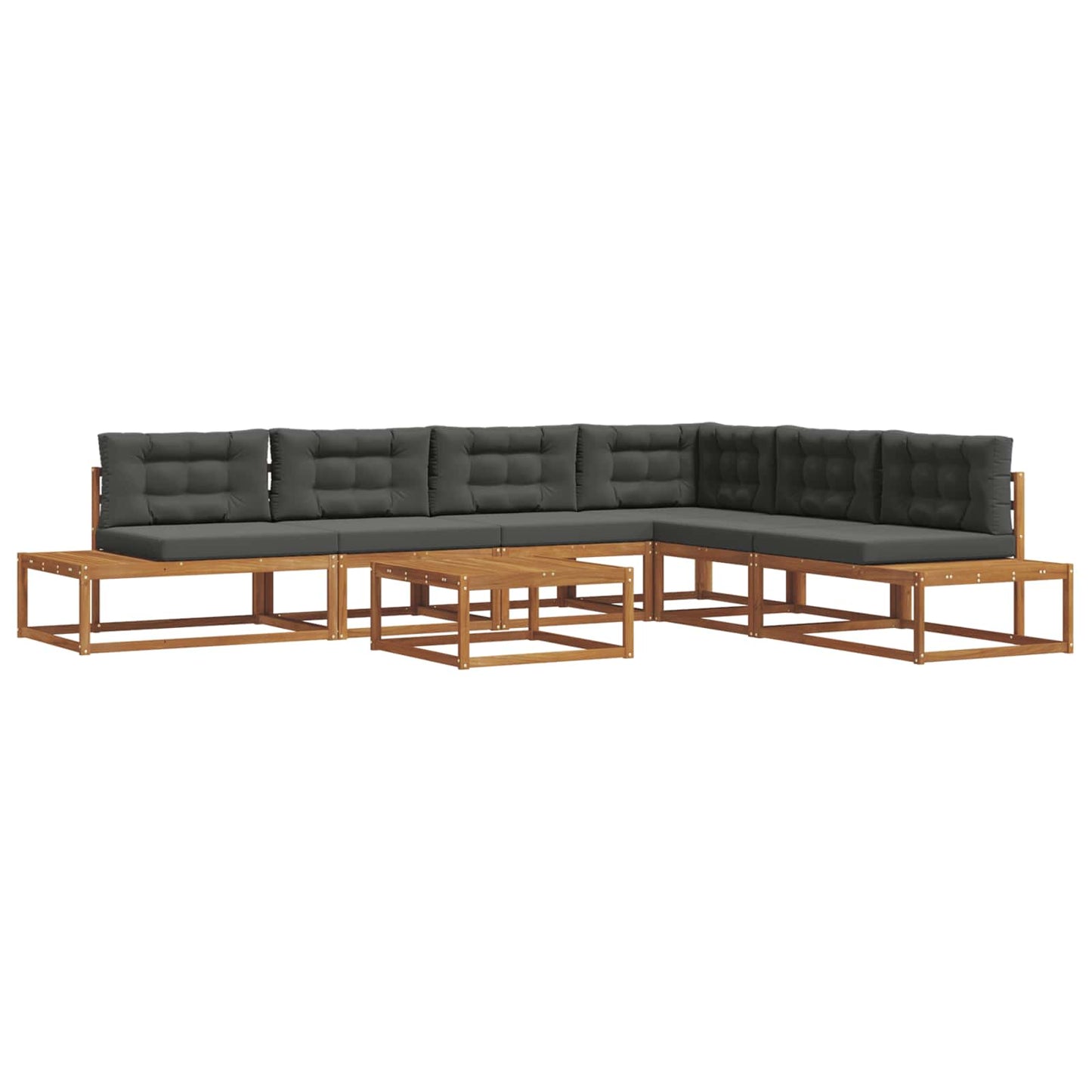 Outdoor-Sofagarnitur Natur und Anthrazit