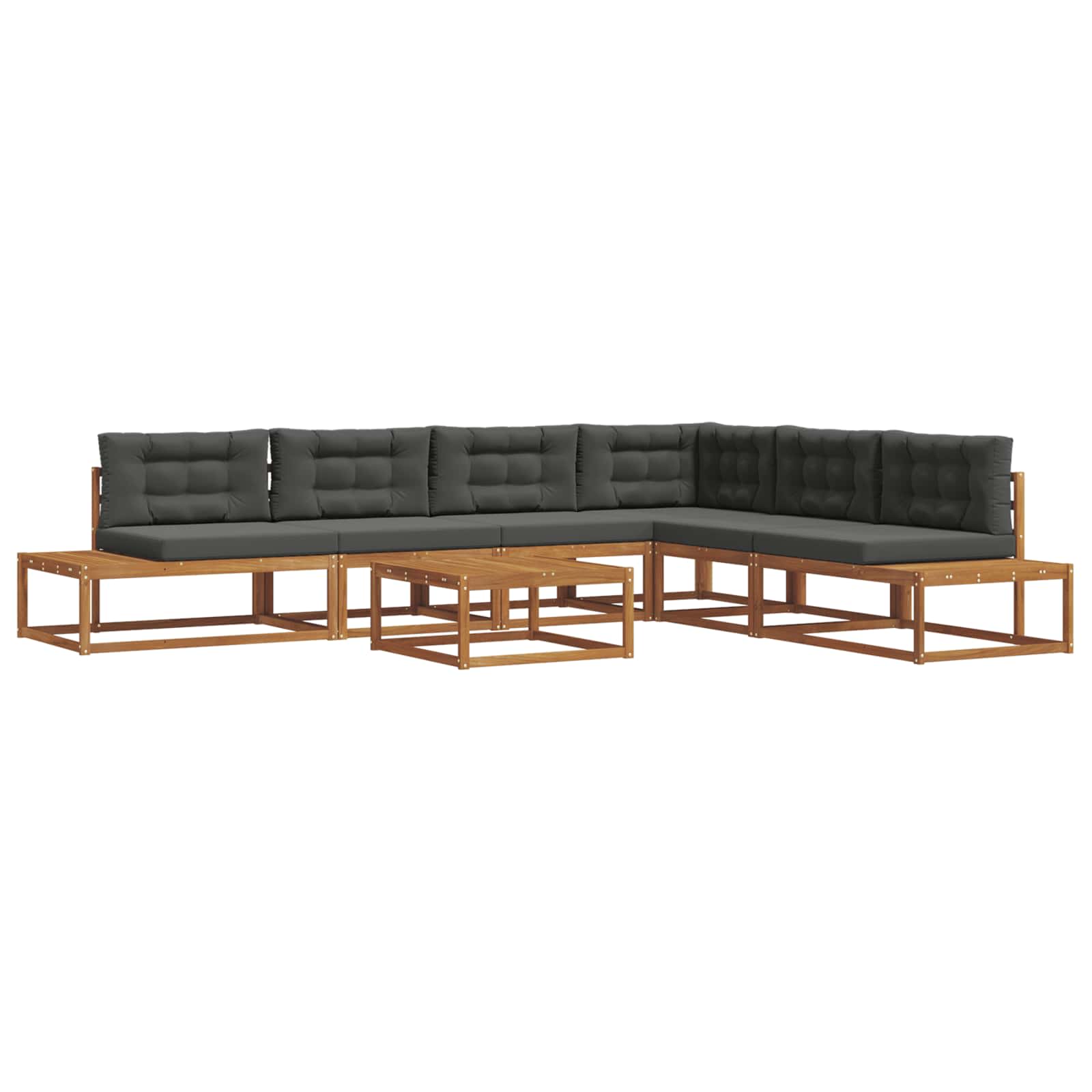 Outdoor-Sofagarnitur Natur und Anthrazit