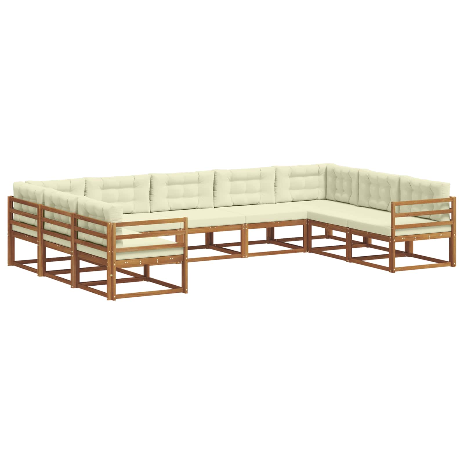 Outdoor-Sofagarnitur 9 stk. Natur und Creme