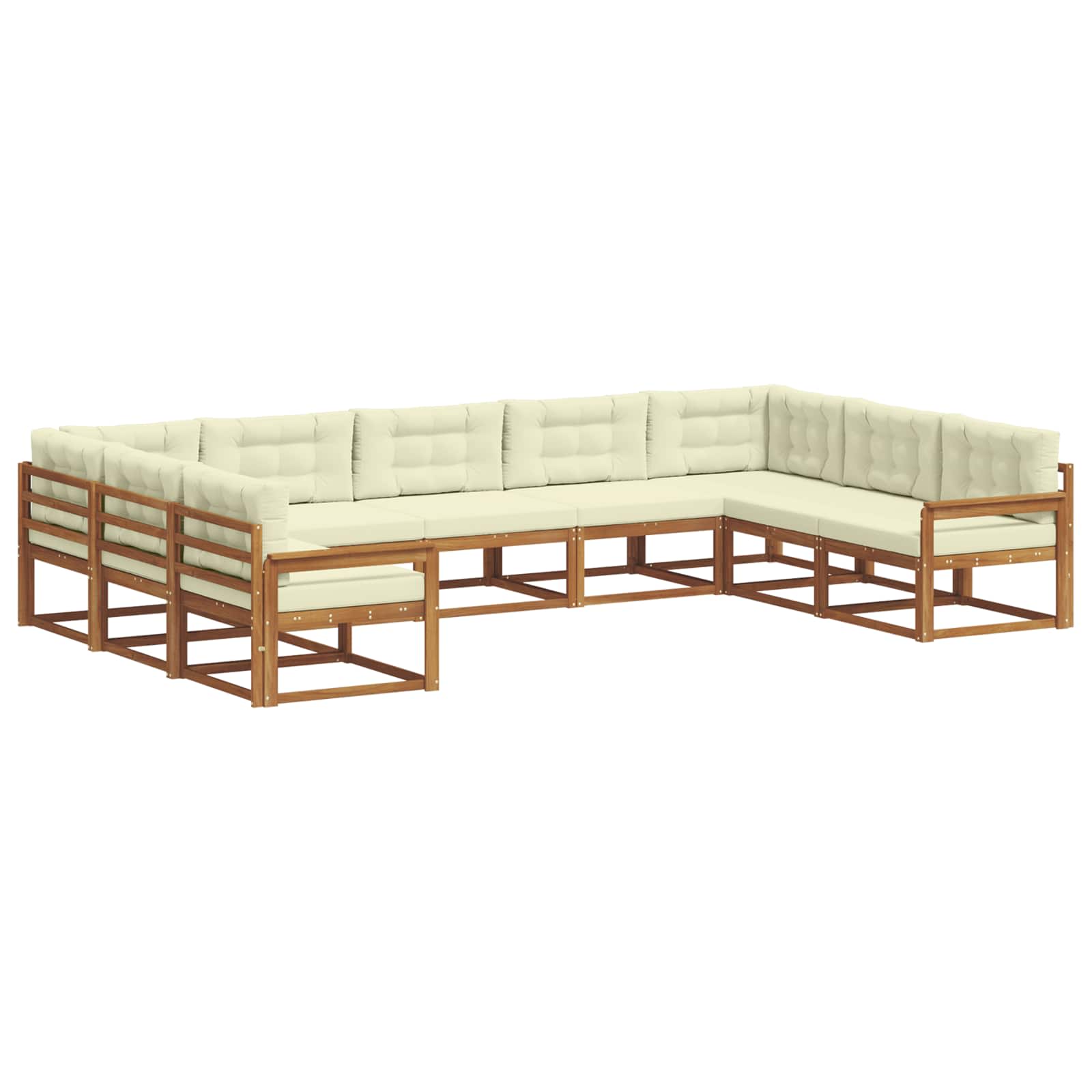 Outdoor-Sofagarnitur 9 stk. Natur und Creme