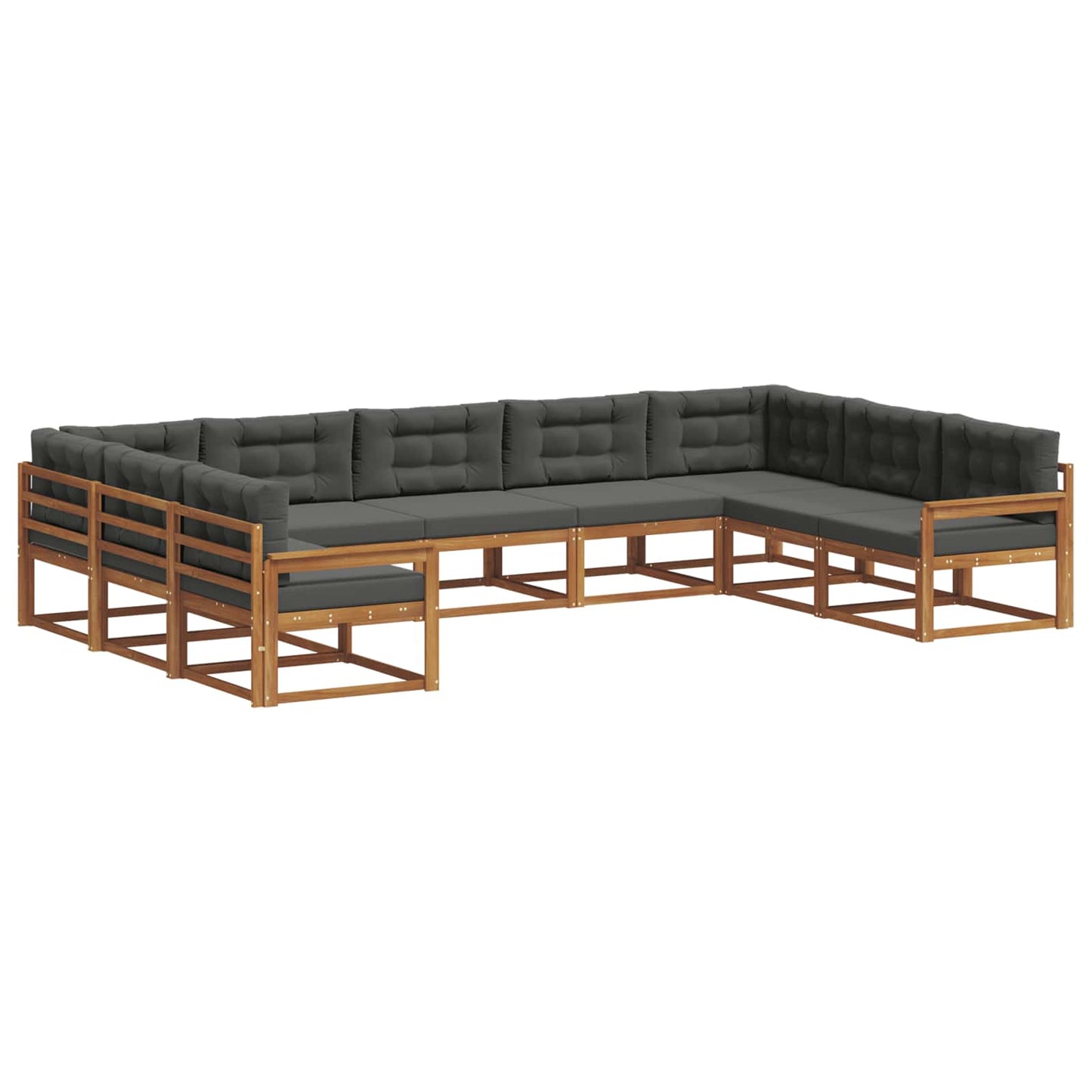 Outdoor-Sofagarnitur 9 stk. Natur und Anthrazit