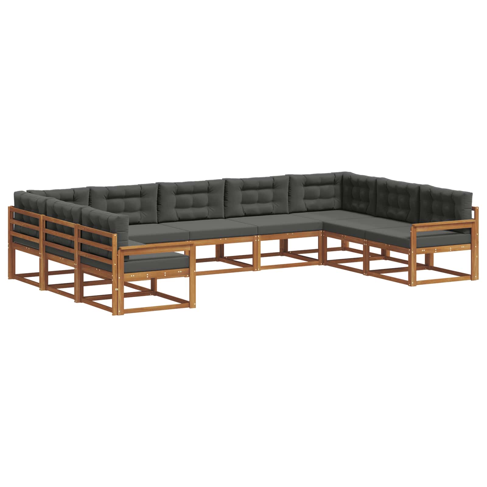 Outdoor-Sofagarnitur 9 stk. Natur und Anthrazit