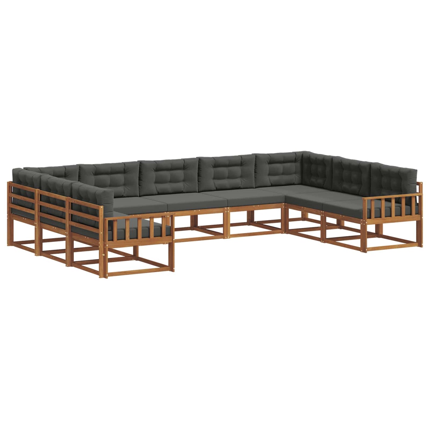 Outdoor-Sofagarnitur 9 stk. Natur und Anthrazit